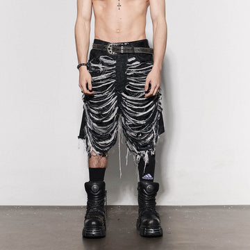 DND4DES Heavily Distressed Denim Shorts-Shorts-S-Free Shipping Leatheretro