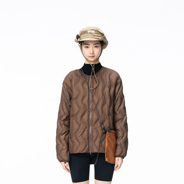 ENSHADOWER Wave Line Texture Light Down Jacket-Jacket-S-Brown-Free Shipping Leatheretro