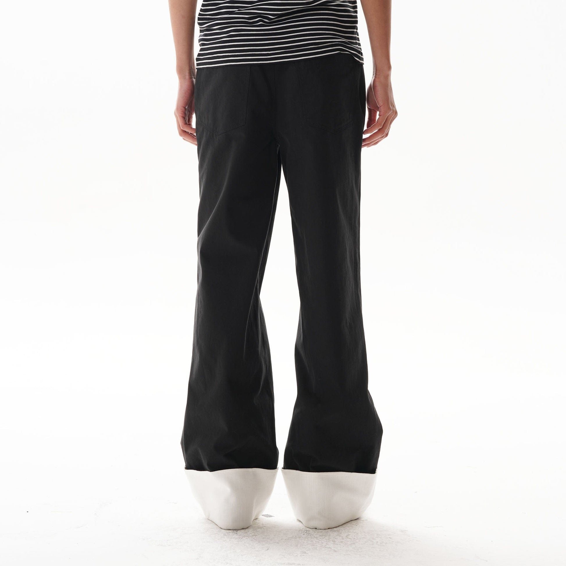 ORAL UTOPIA Contrast Fold-Hem Straight-Leg Pants-Pants-S-Free Shipping Leatheretro