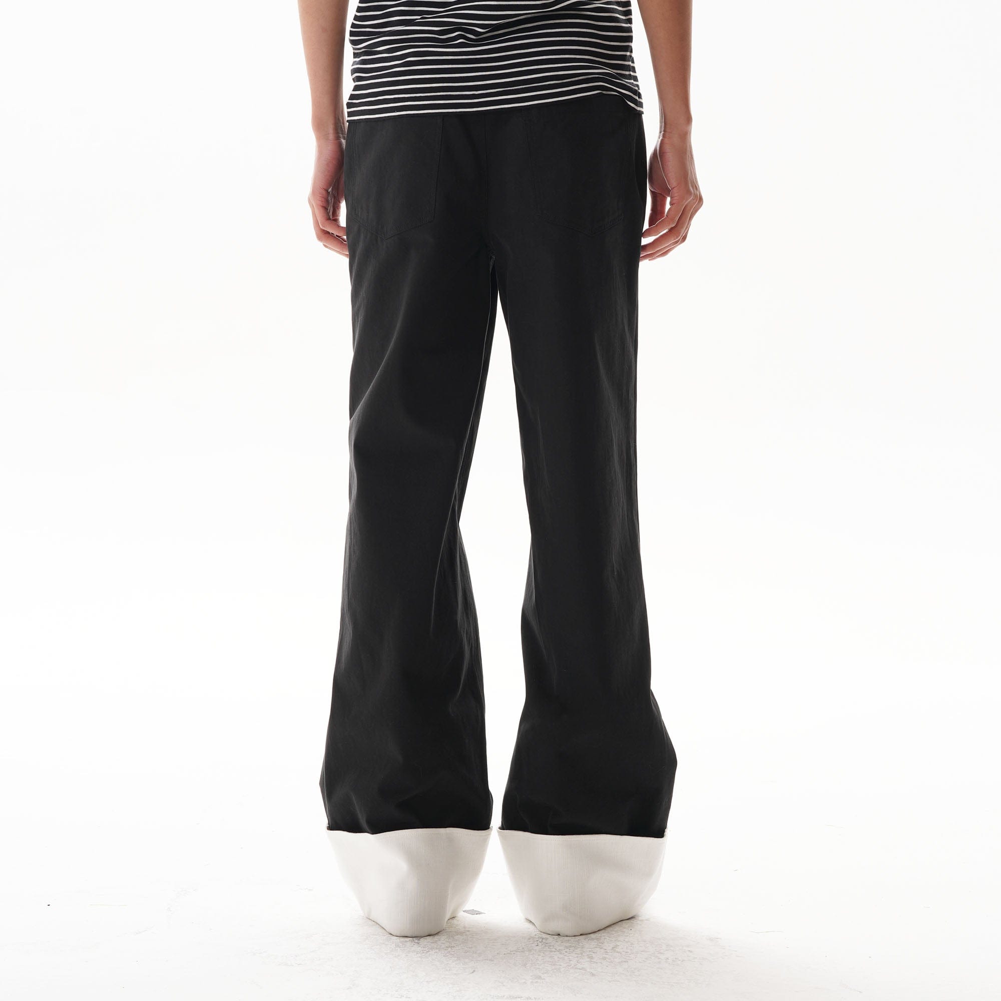 ORAL UTOPIA Contrast Fold-Hem Straight-Leg Pants-Pants-S-Free Shipping Leatheretro