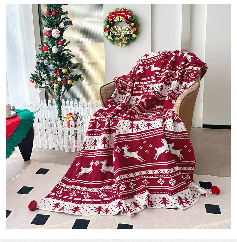 Merry christmas soft knitted blanket-Blankets-A-110x130cm-Free Shipping Leatheretro