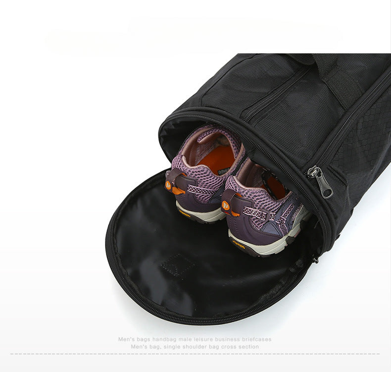 Men's Durable Nylon Gym Bag-Duffle Bag-Black-Free Shipping Leatheretro