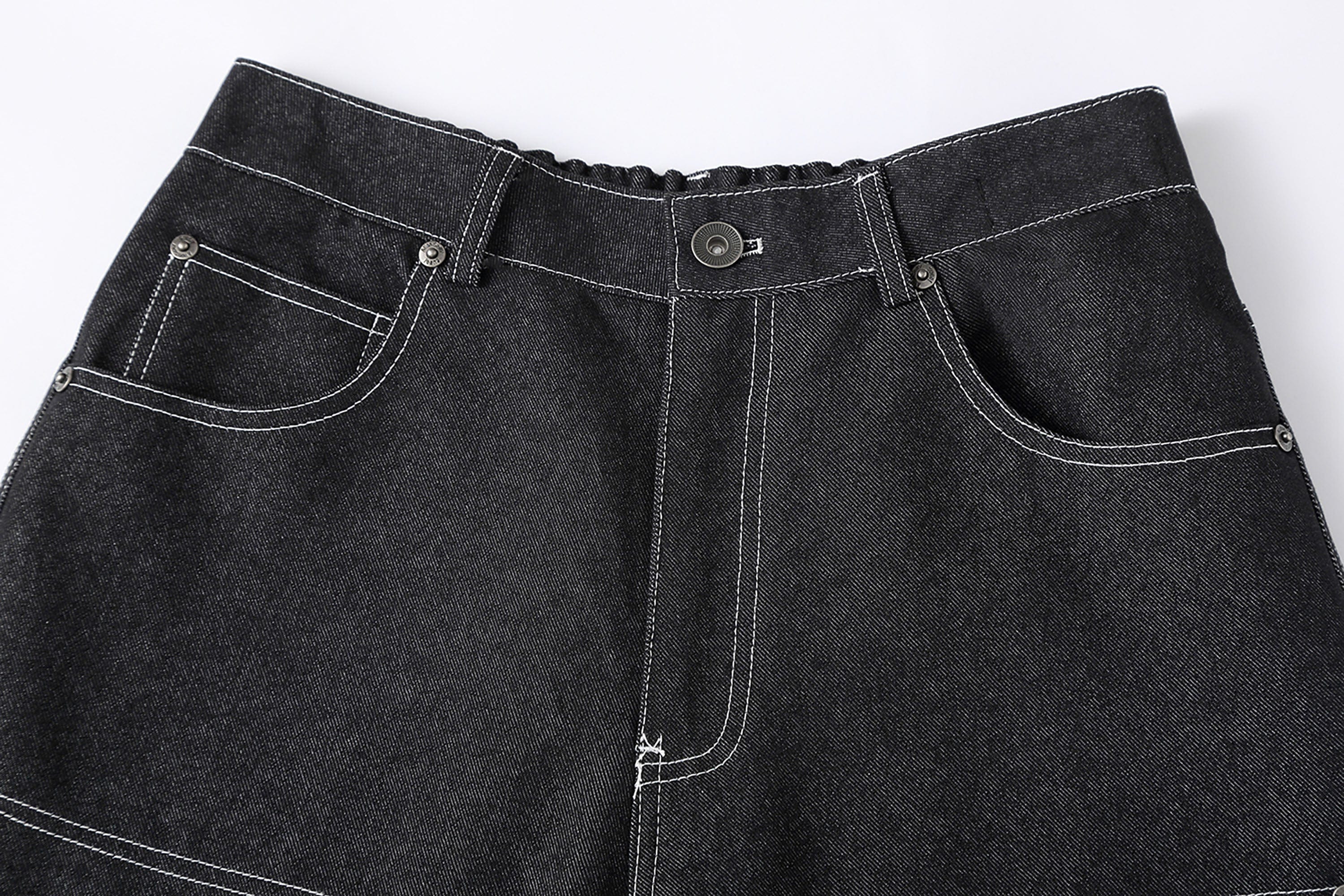 CLP Retro Double-Knee Fold Hem Raw Jeans-Jeans-M-Free Shipping Leatheretro