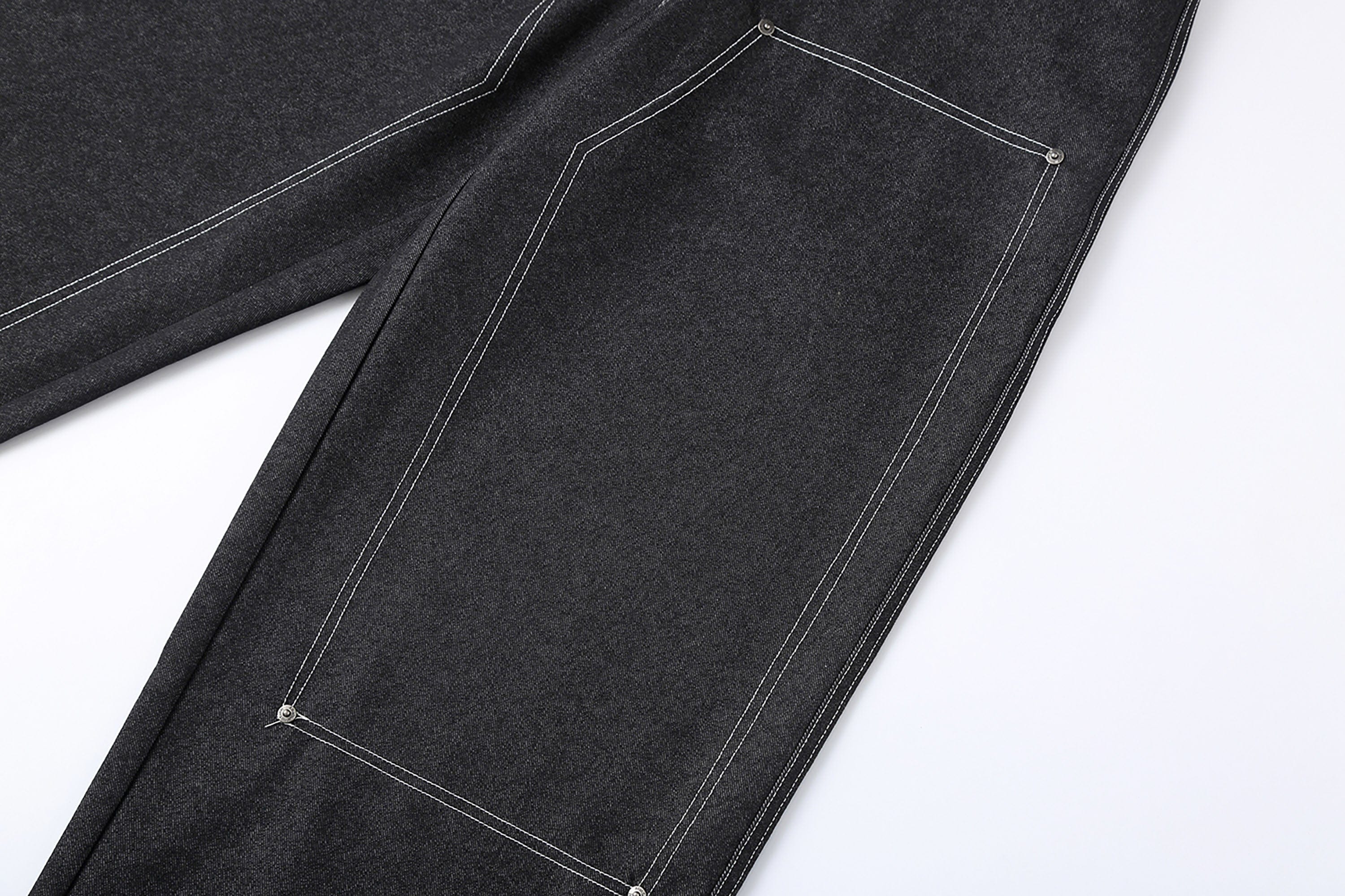 CLP Retro Double-Knee Fold Hem Raw Jeans-Jeans-M-Free Shipping Leatheretro