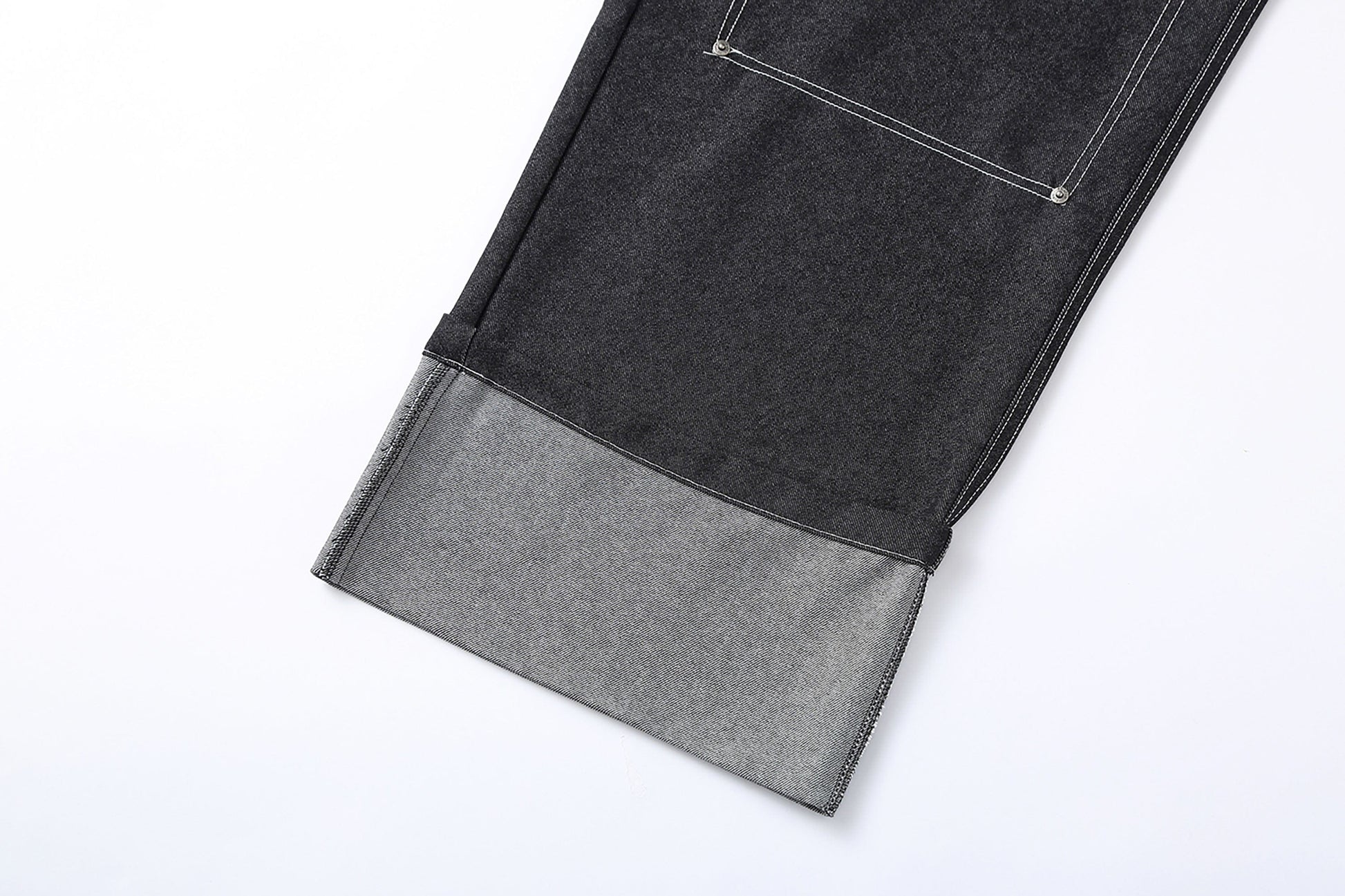 CLP Retro Double-Knee Fold Hem Raw Jeans-Jeans-M-Free Shipping Leatheretro