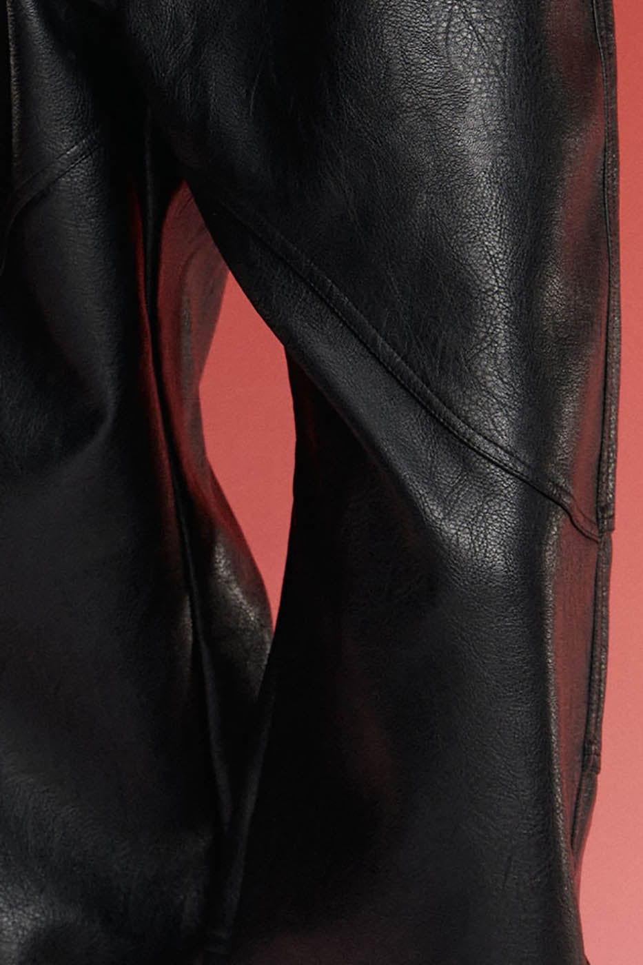 1997 POSTOFFICE Spliced Faux Leather Pants-Pants-S-Black-Free Shipping Leatheretro