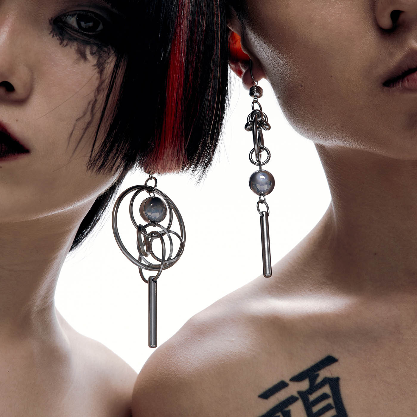 ILLUSORY Orbital Sphere Pendant Earrings-Earring-Clips On-A-Free Shipping Leatheretro