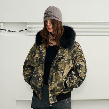 KREATE Padded Faux Fur Collar Utility Jacket-Jacket-S-Multicolor-Free Shipping Leatheretro
