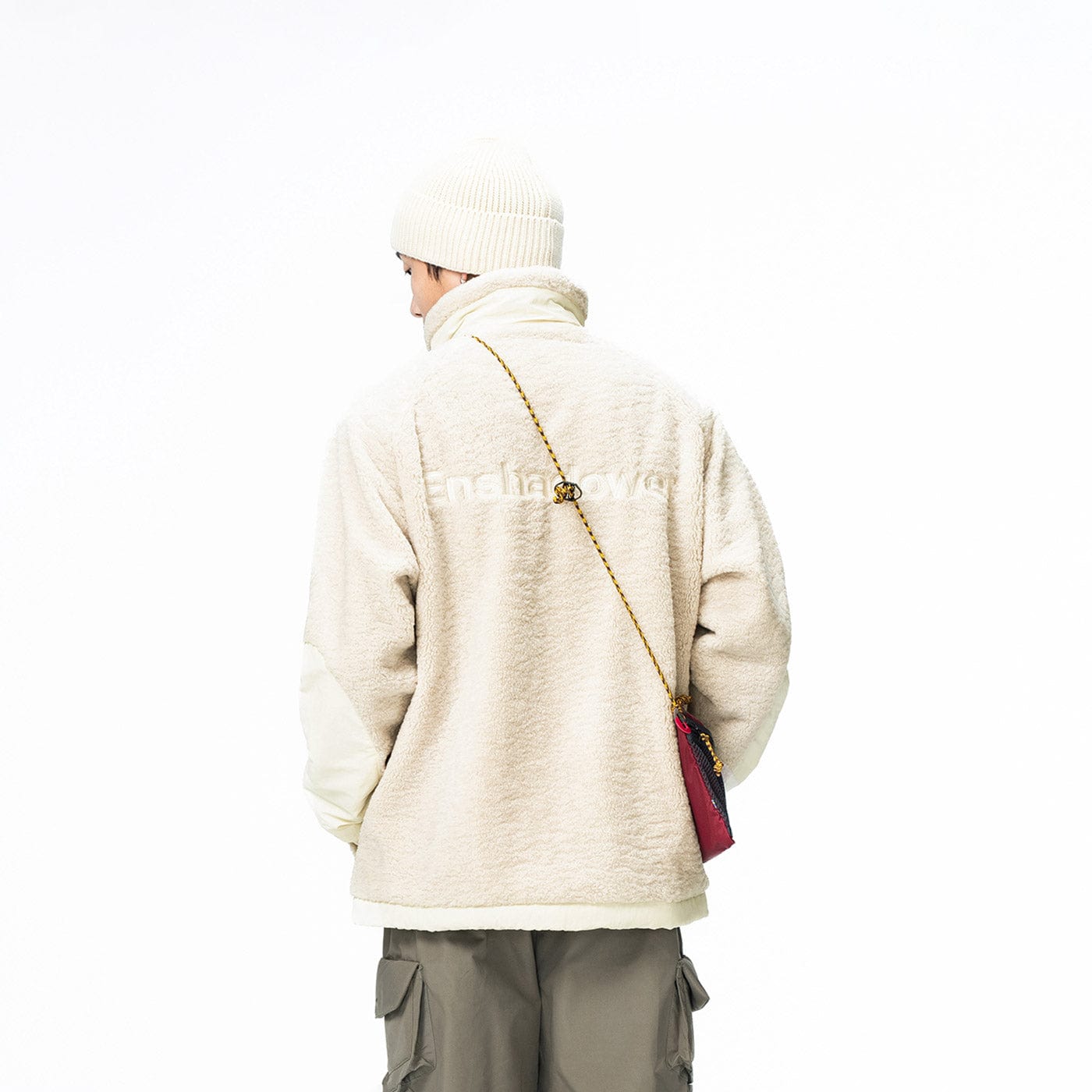 ENSHADOWER Spliced High-Collar Fleece Jacket-Jacket-S-Brown-Free Shipping Leatheretro