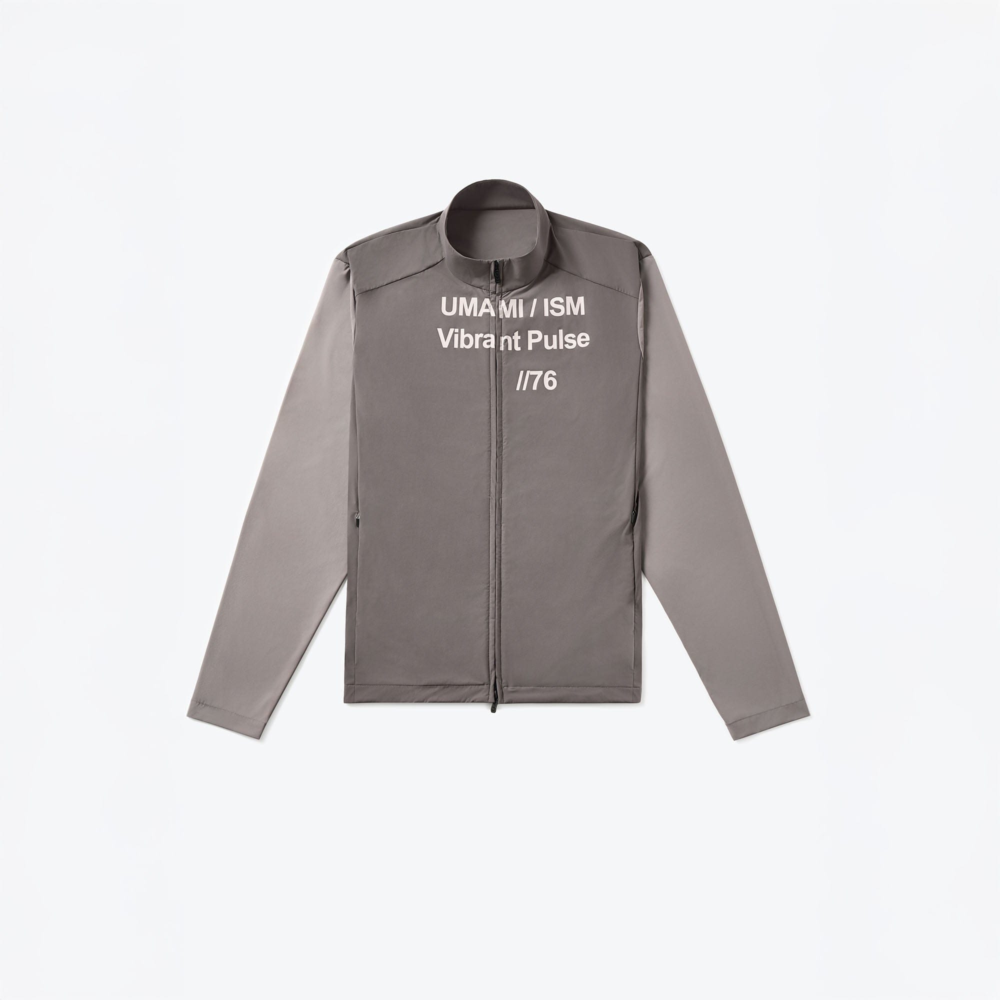 UMAMIISM Slogan Contrast Sleeve Mock Neck UV Protection Jacket-Jacket-XS-Gray-Free Shipping Leatheretro