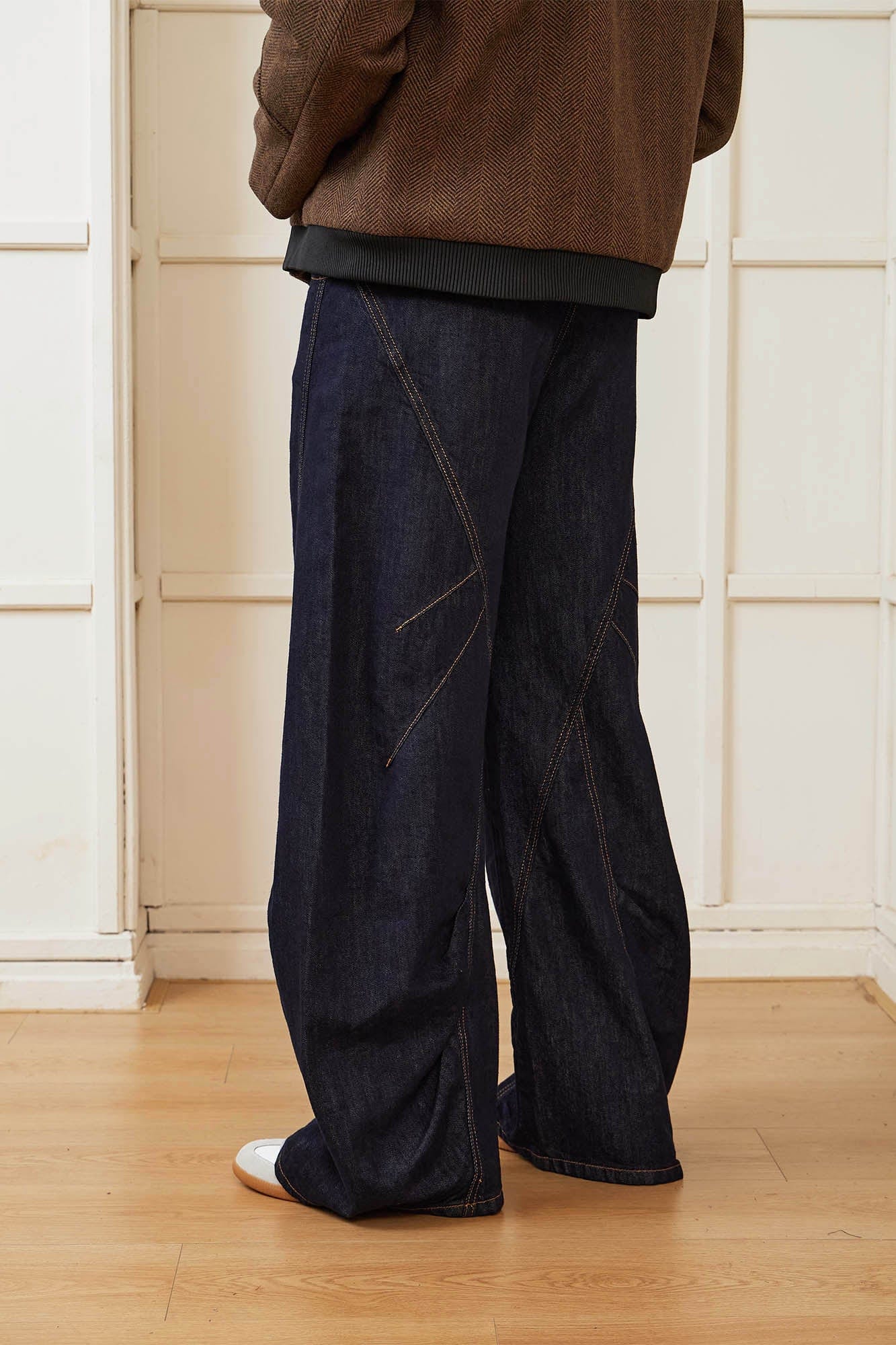 KREATE Button-Trim Flared Jeans-Jeans-S - 30"-Free Shipping Leatheretro