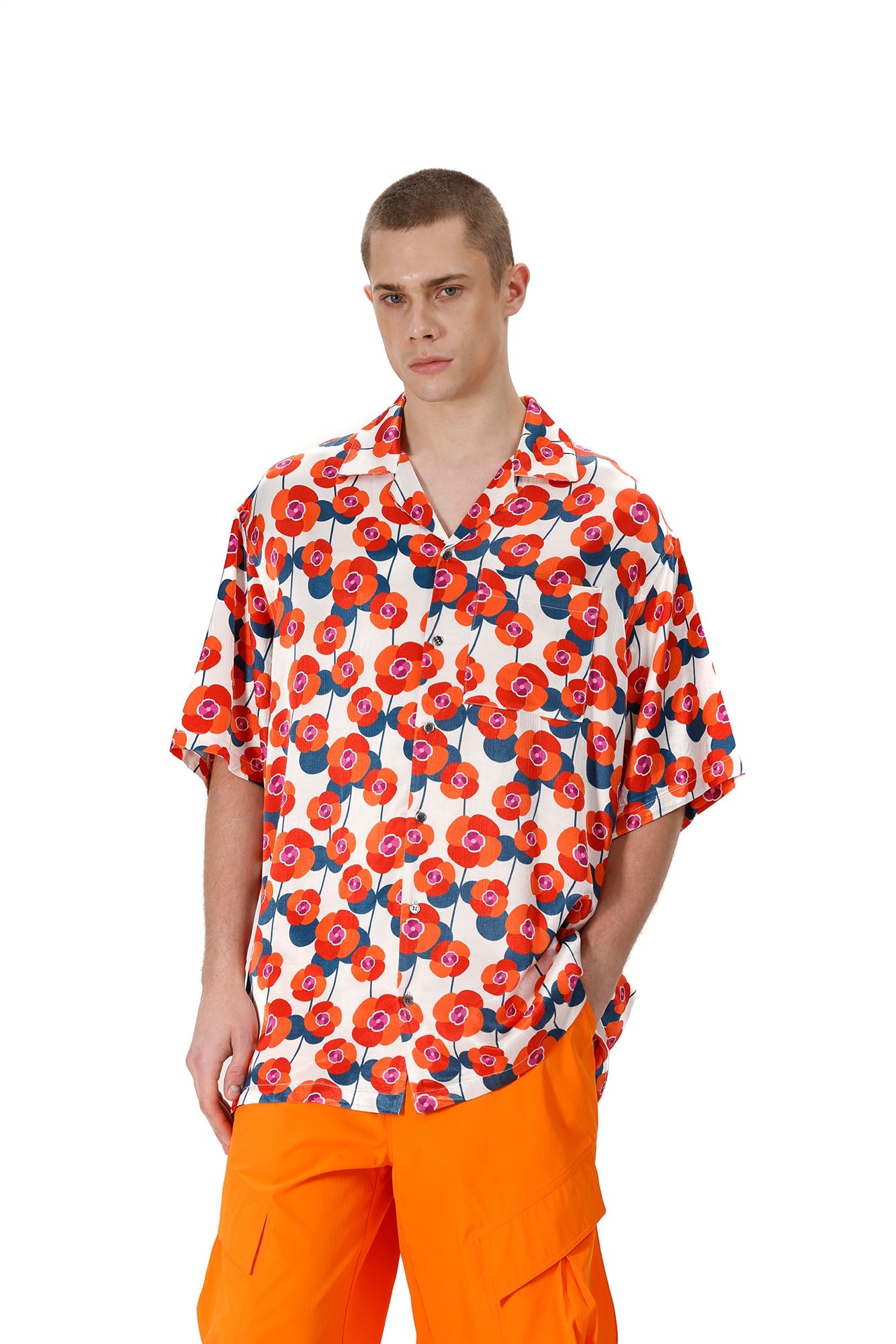 VANN VALRENCE Bloom Full-Print Half Shirt-Shirt-S-Free Shipping Leatheretro