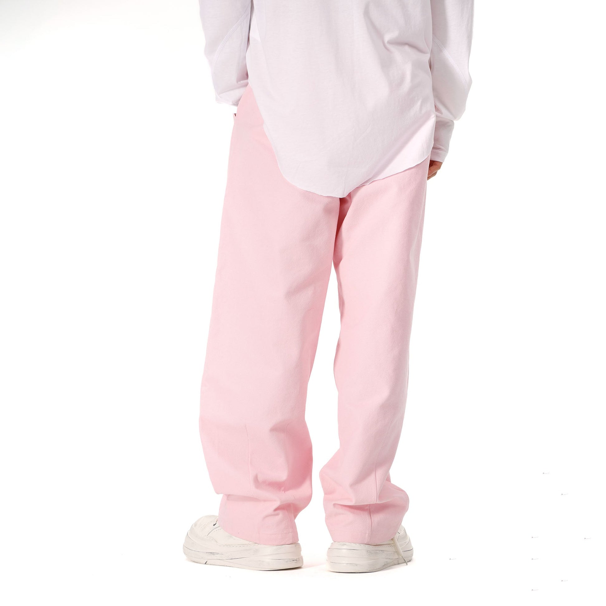 VANN VALRENCE Double-Knee Pleats Cotton Straight-Leg Pants-Pants-S-Free Shipping Leatheretro