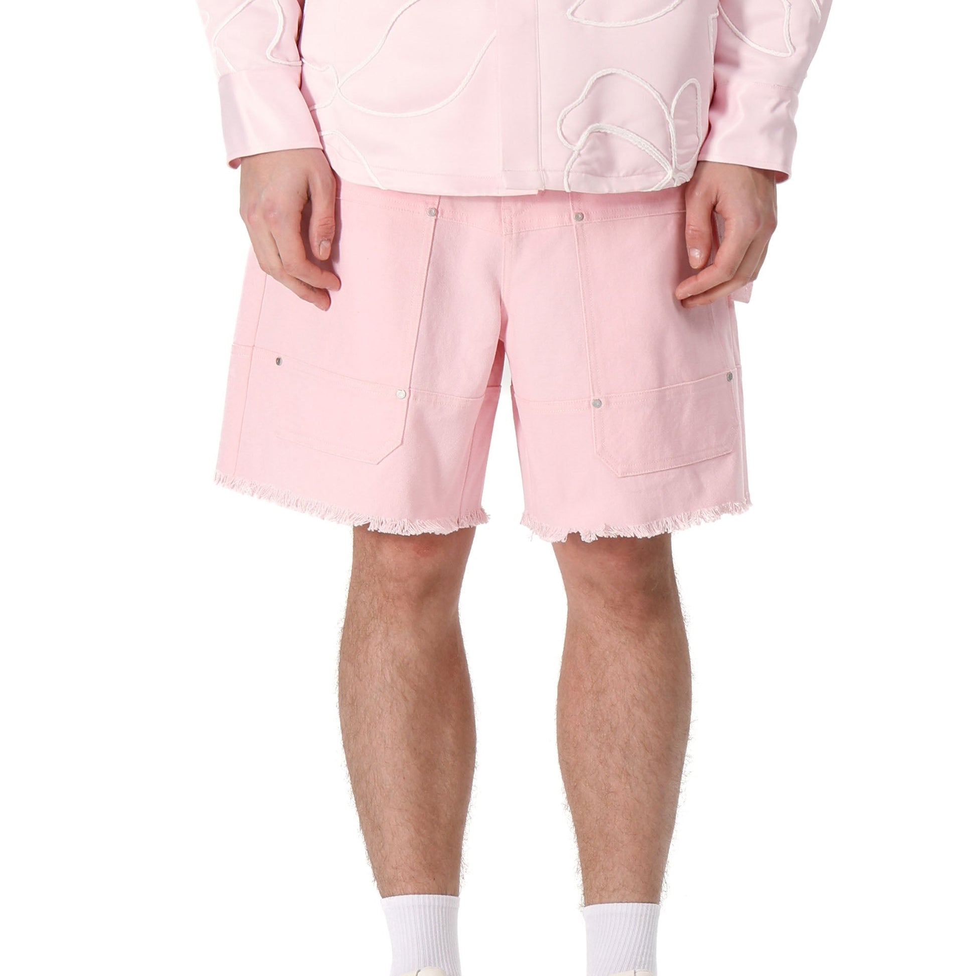 VANN VALRENCE Belt Raw-Edge Cotton Shorts-Shorts-S-Free Shipping Leatheretro