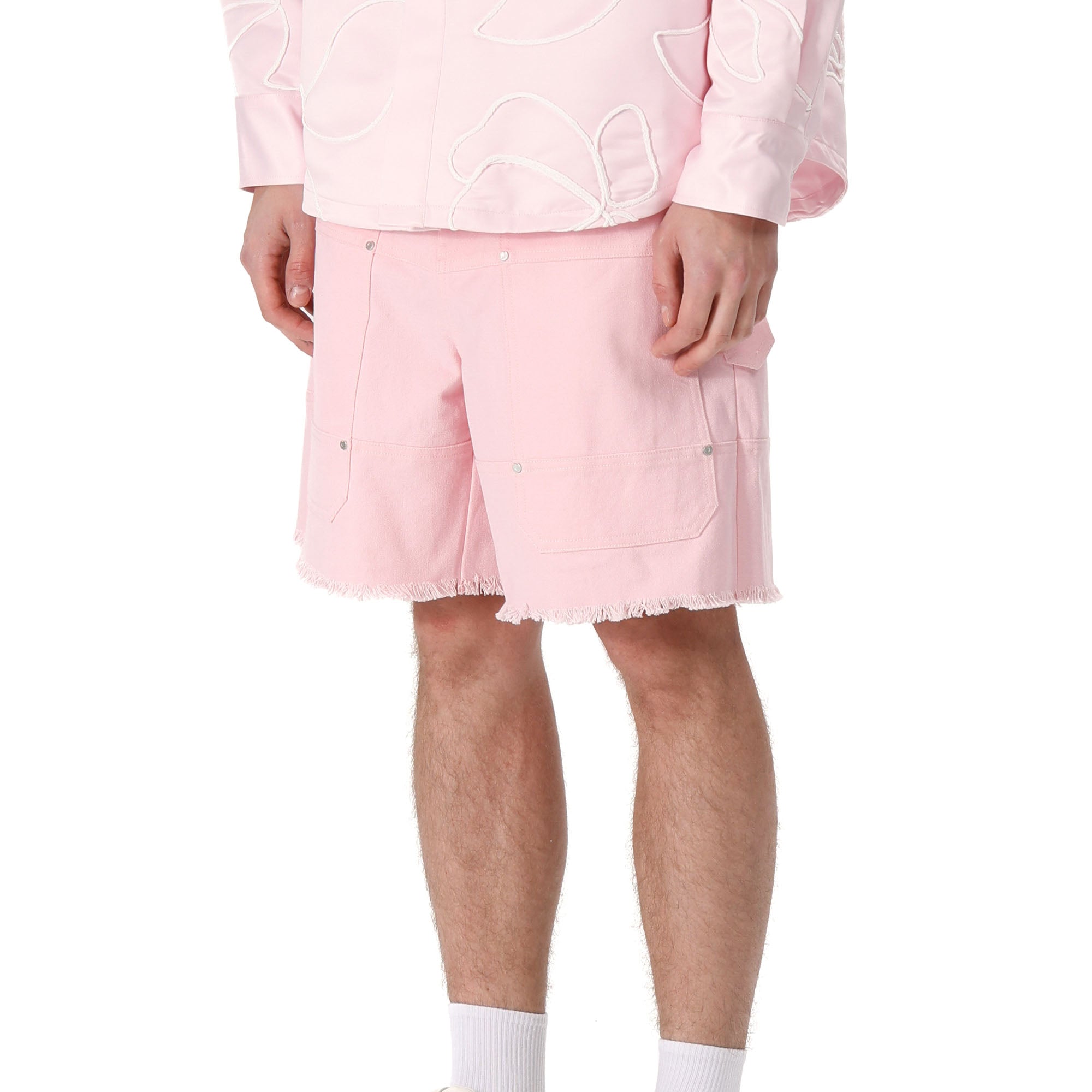 VANN VALRENCE Belt Raw-Edge Cotton Shorts-Shorts-S-Free Shipping Leatheretro
