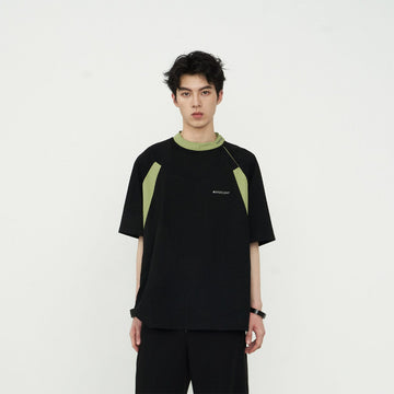 49PERCENT Hook & Loop Raglan T-Shirt-T Shirt-XS-Black-Free Shipping Leatheretro