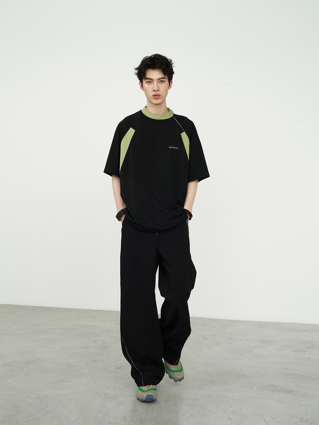 49PERCENT Hook & Loop Raglan T-Shirt-T Shirt-XS-Black-Free Shipping Leatheretro