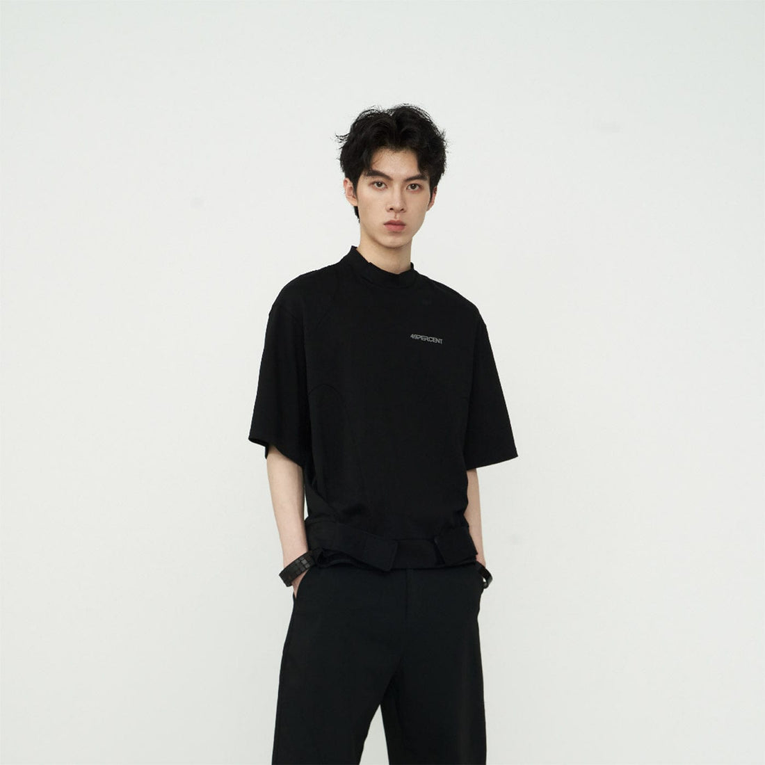 49PERCENT Hook & Loop T-Shirt-T Shirt-S-Free Shipping Leatheretro