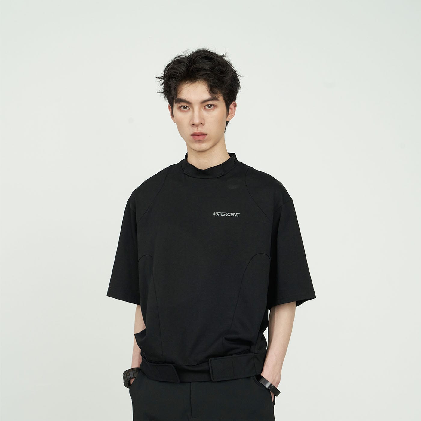 49PERCENT Hook & Loop T-Shirt-T Shirt-S-Free Shipping Leatheretro