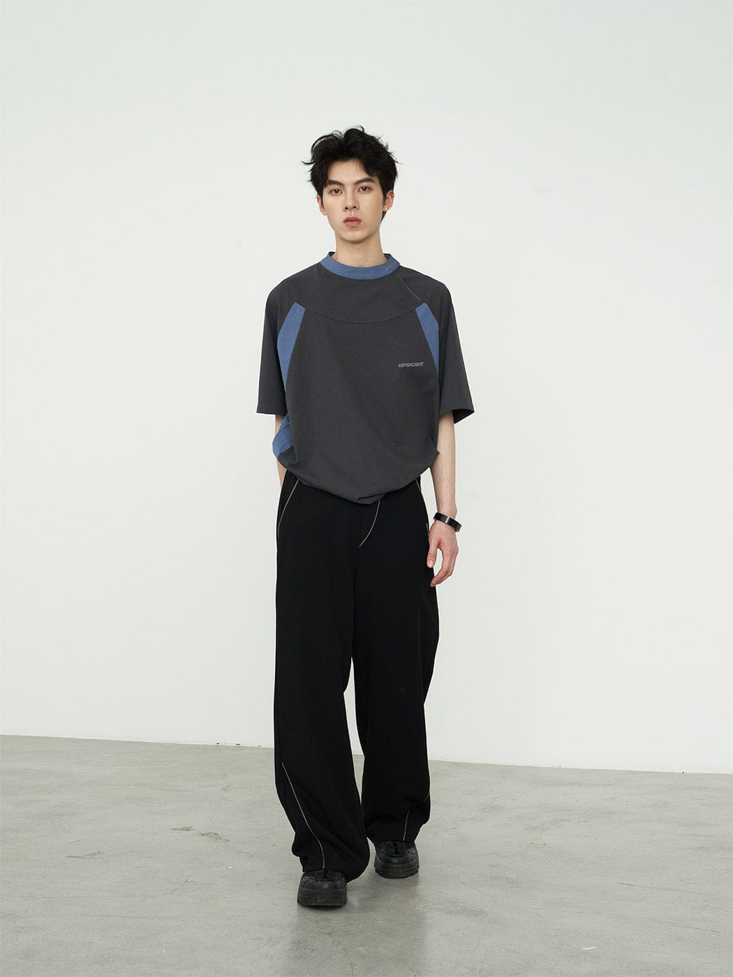 49PERCENT Hook & Loop Raglan T-Shirt-T Shirt-XS-Black-Free Shipping Leatheretro