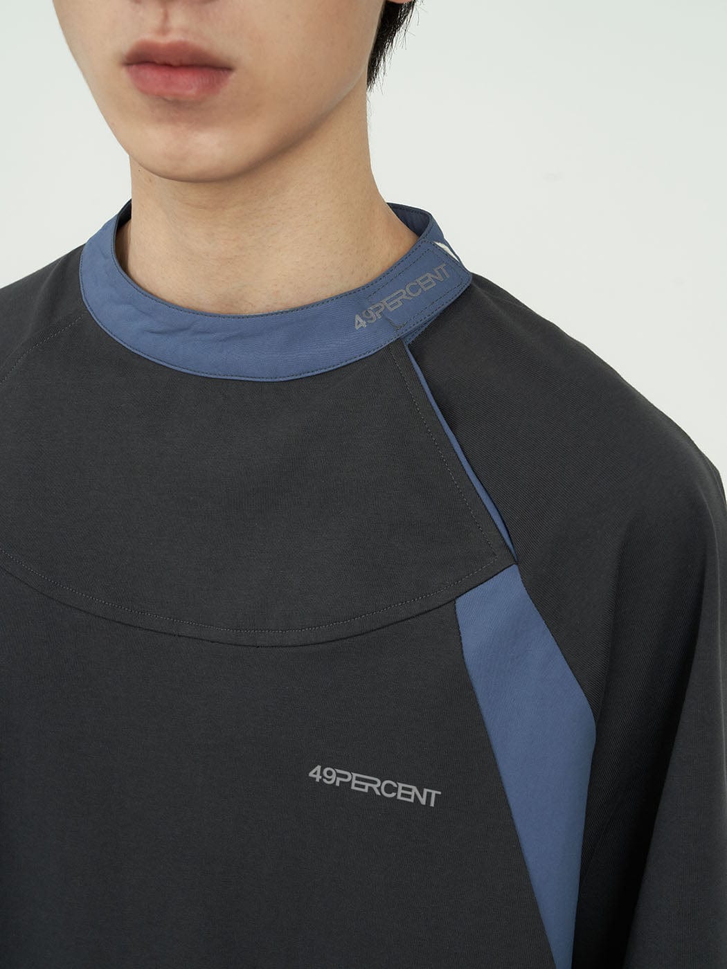 49PERCENT Hook & Loop Raglan T-Shirt-T Shirt-XS-Black-Free Shipping Leatheretro