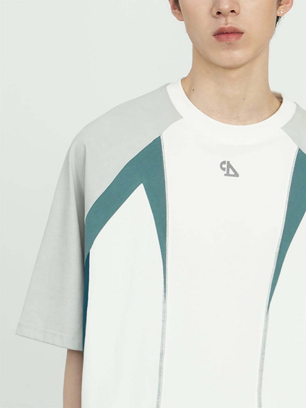 49PERCENT Contrast Spliced T-Shirt (Only Size M Left)-T Shirt-XS-Free Shipping Leatheretro