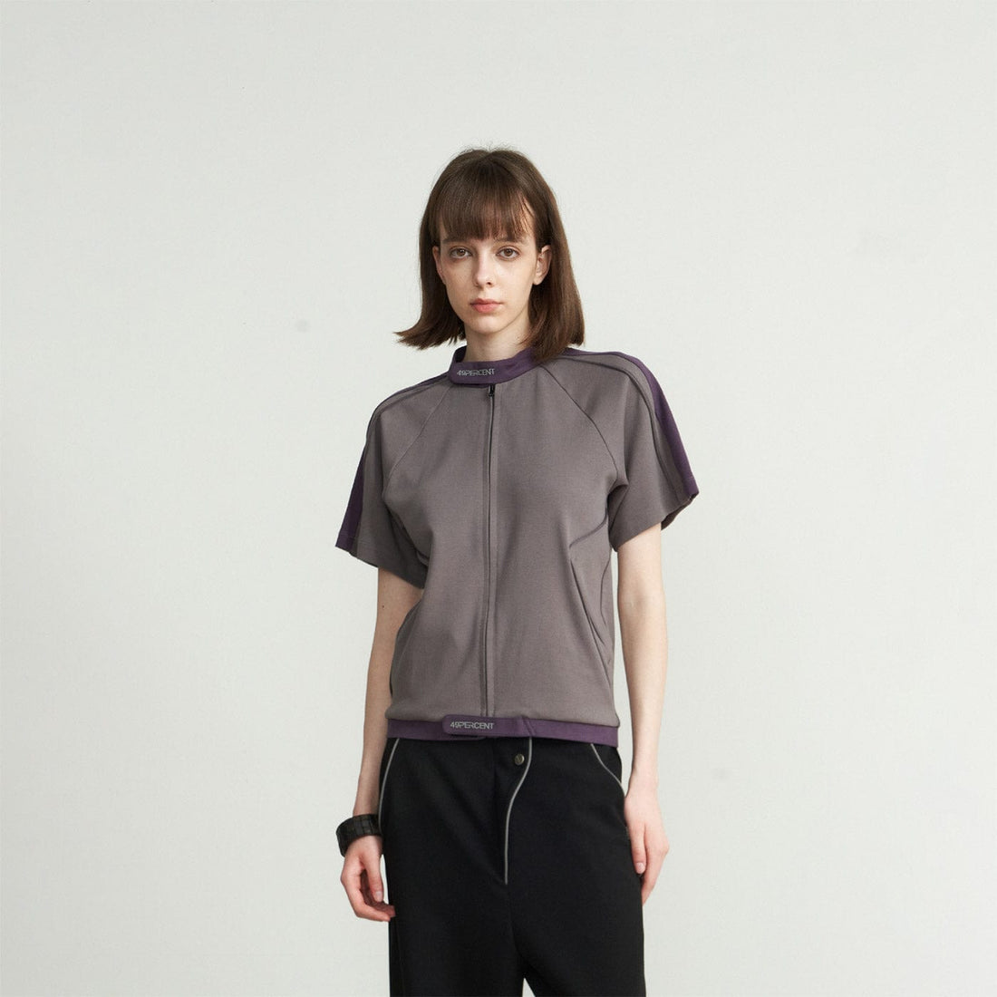 49PERCENT Hook & Loop Zip-up Cycling T-Shirt-T Shirt-S-Free Shipping Leatheretro