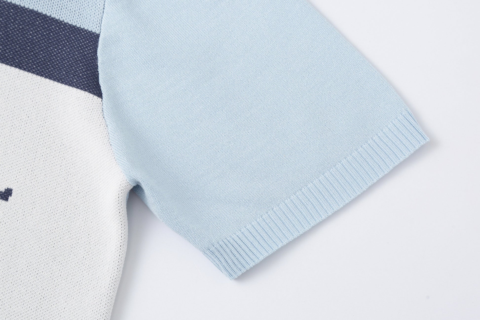 CLP Contrast Collar Zip-Up Knit Tee-T Shirt-M-Free Shipping Leatheretro