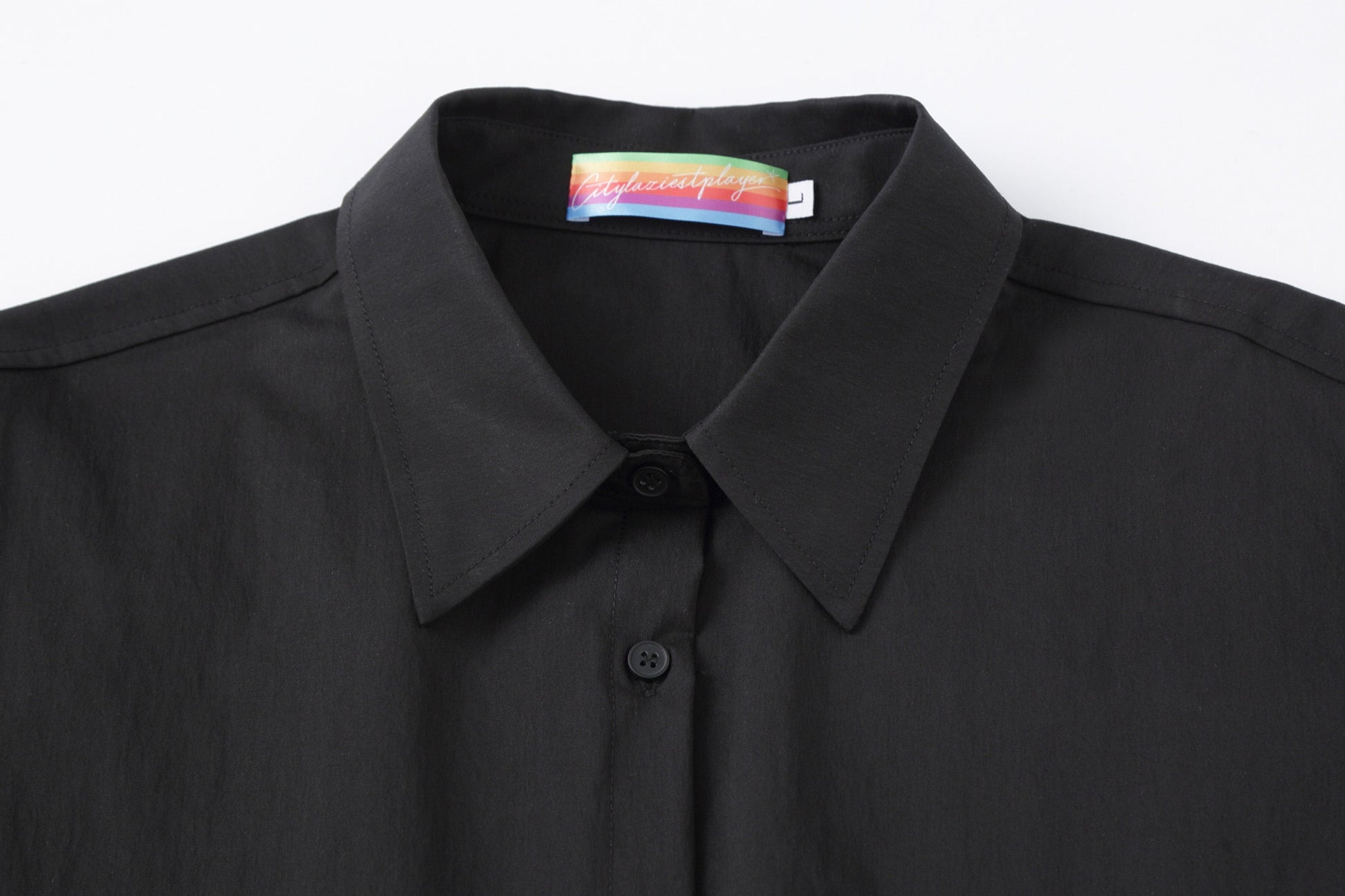 CLP Tailored Waist-Cinched Shirt-Shirt-S-Black-Free Shipping Leatheretro