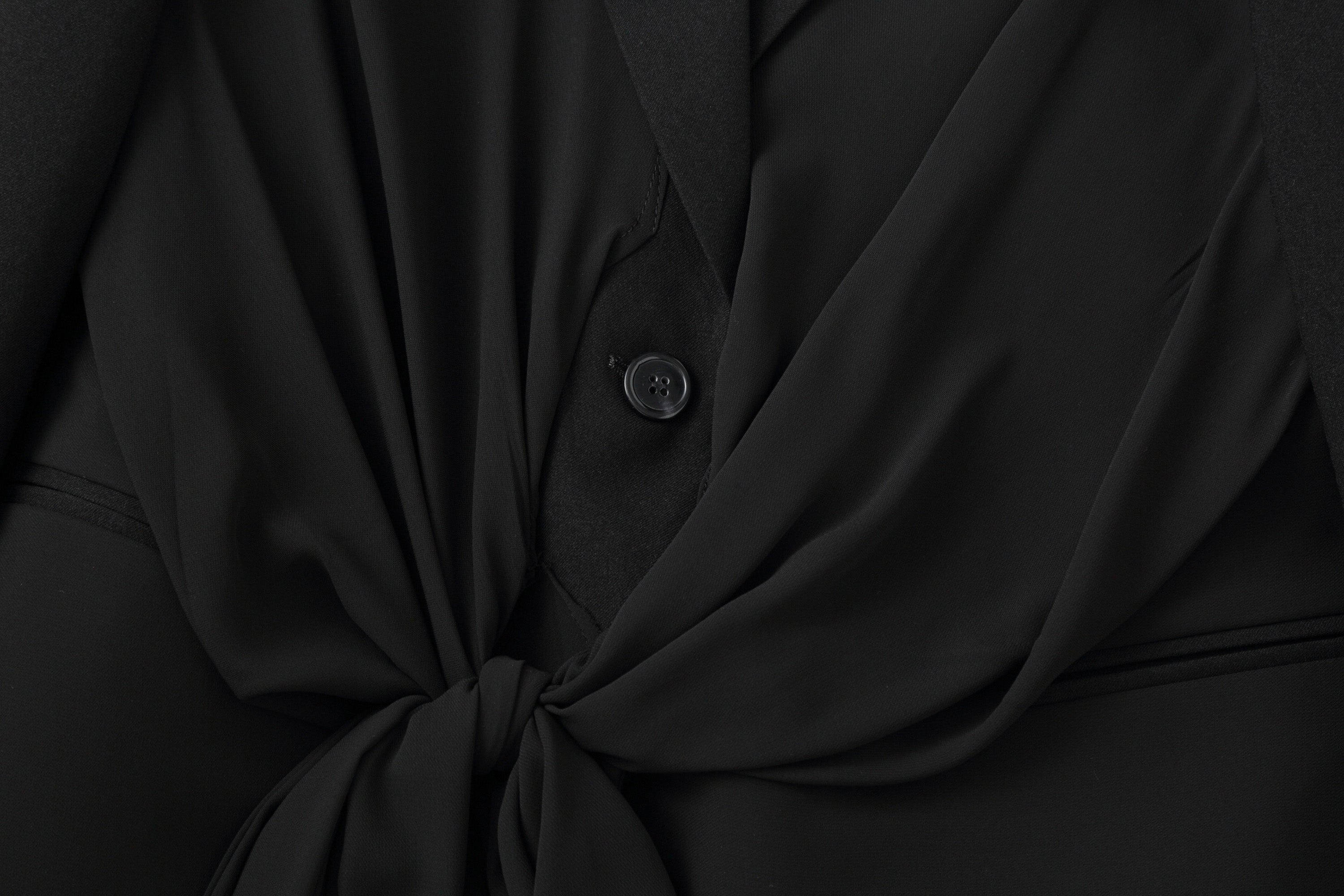 CLP Chic Draped Sash Waist Blazer-Jacket-S-Free Shipping Leatheretro