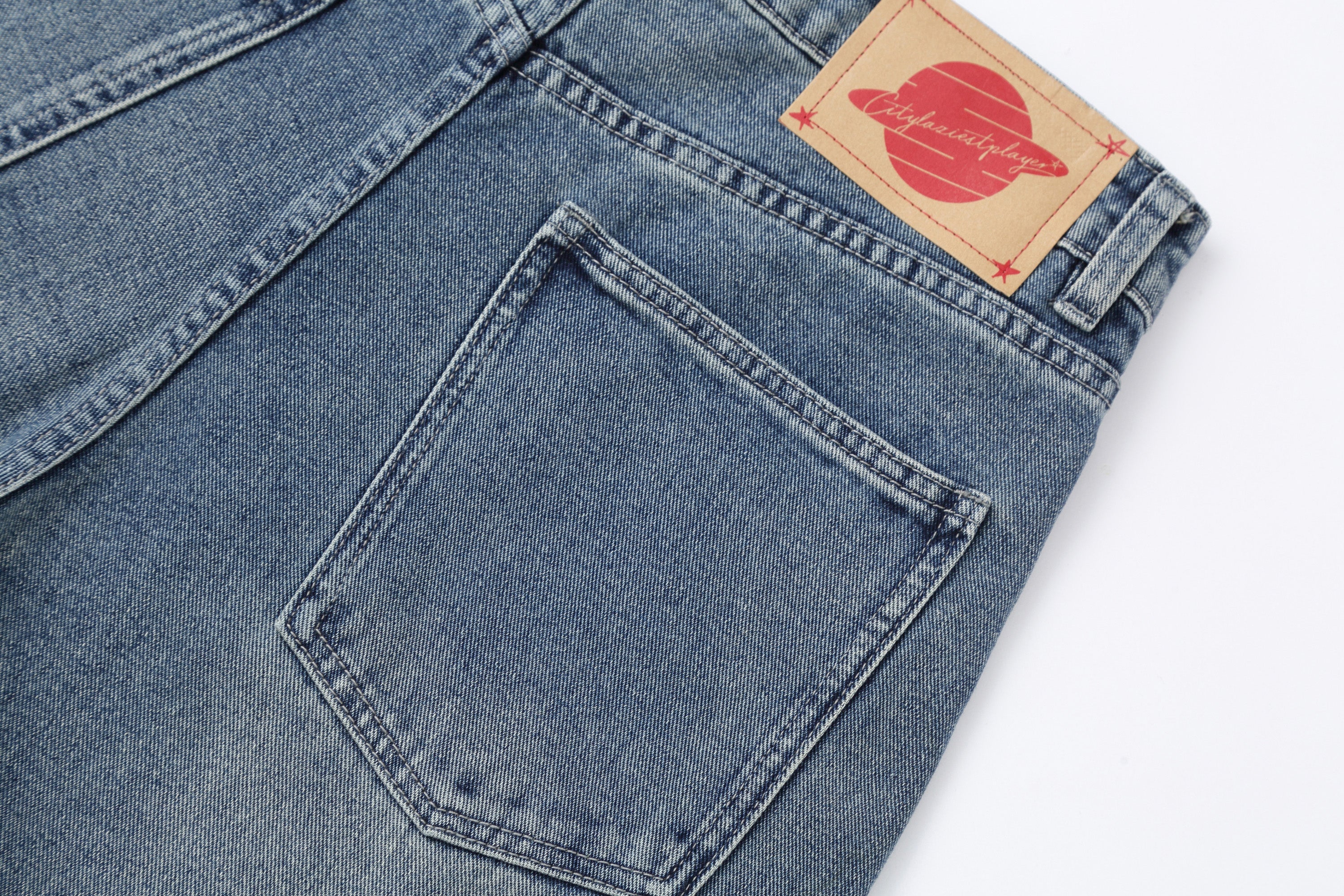 CLP Retro Washed Distressed Rivet Jeans-Jeans-M-Free Shipping Leatheretro