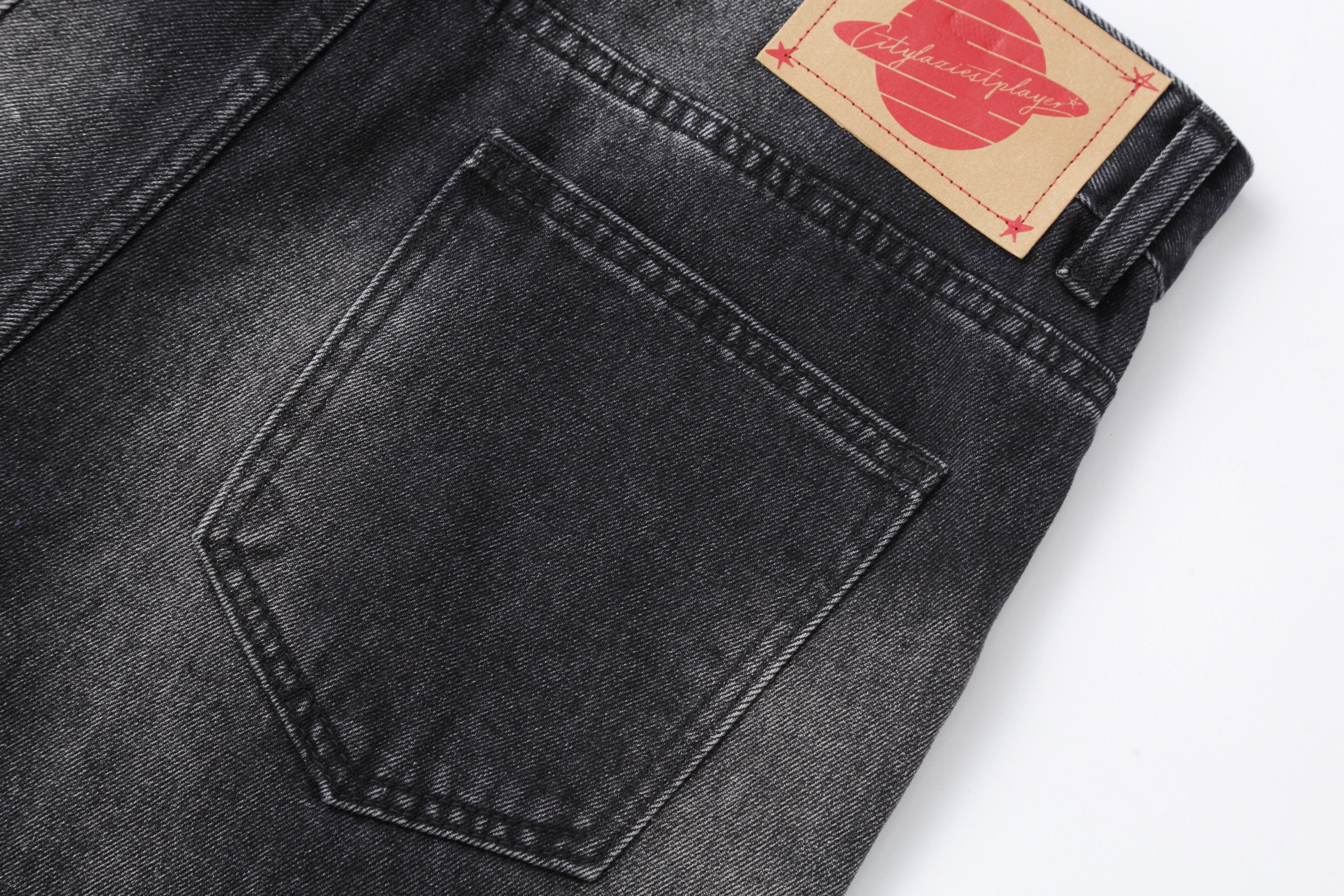CLP Studded-Seam Flared Jeans-Jeans-S-Black-Free Shipping Leatheretro