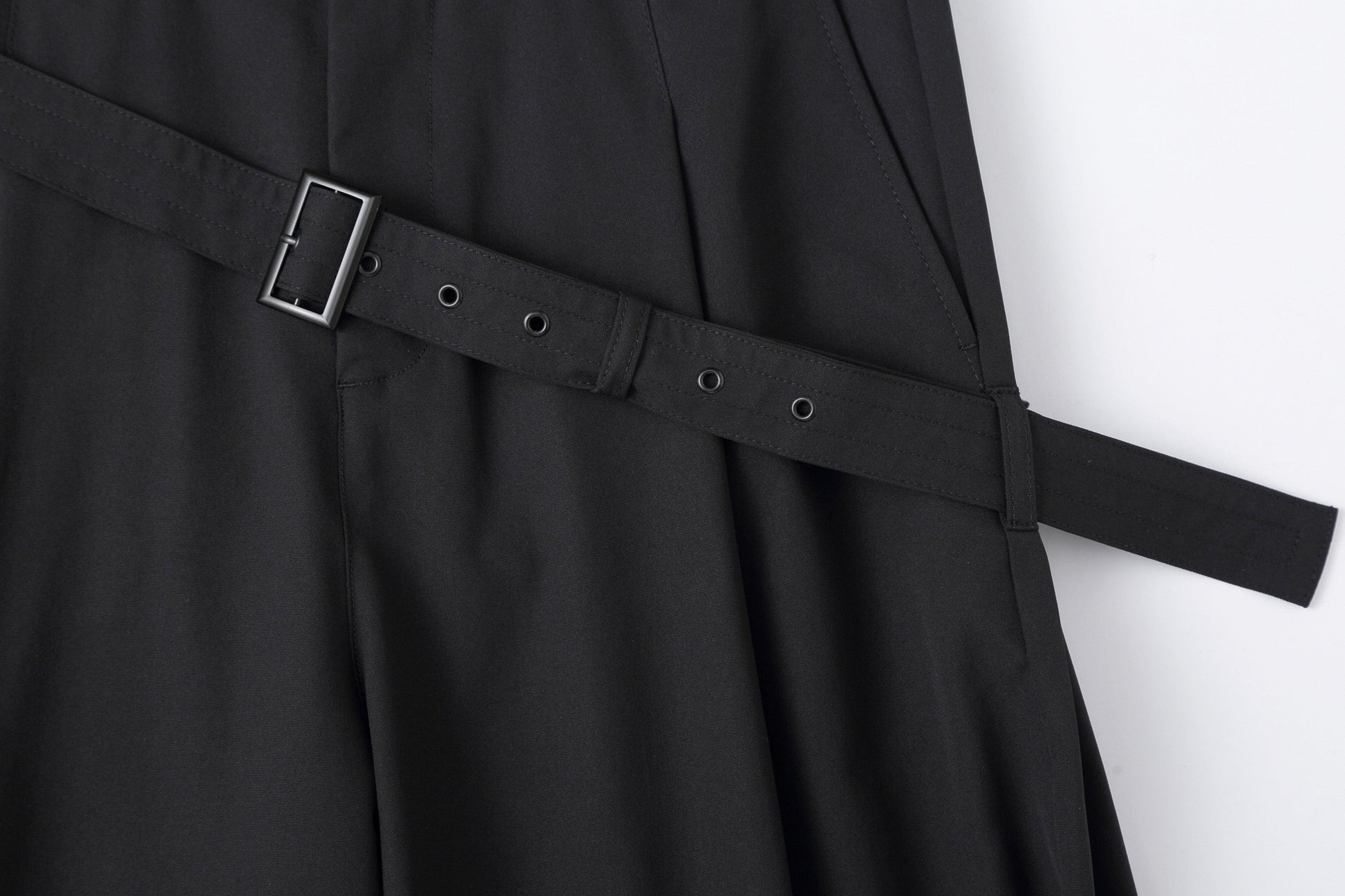 CLP Draped Wide-Leg Belted Pants-Pants-M-With waistband-Free Shipping Leatheretro