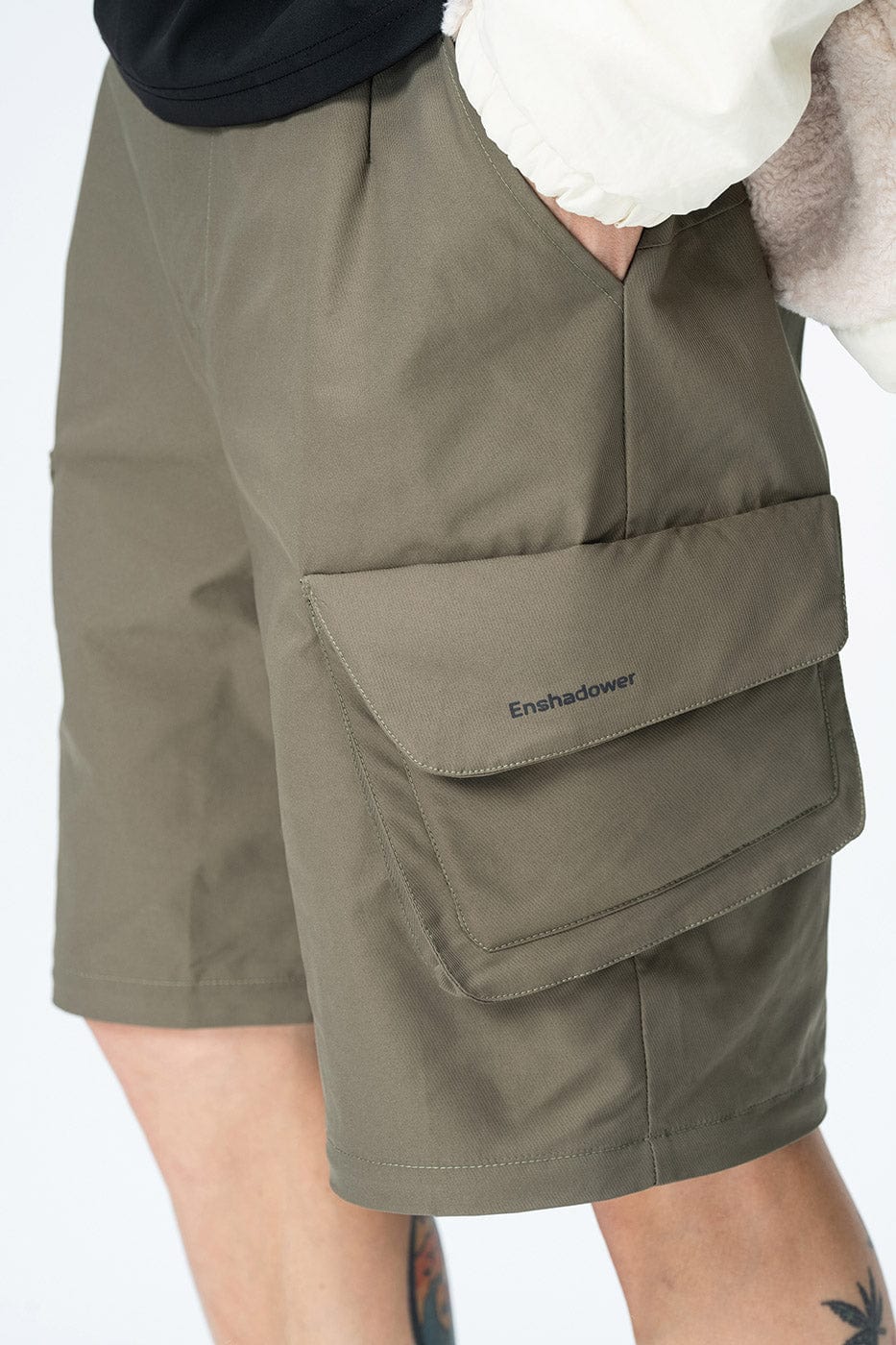 ENSHADOWER Detachable Big Pockets Crinkled Pants-Pants-S-Green-Free Shipping Leatheretro