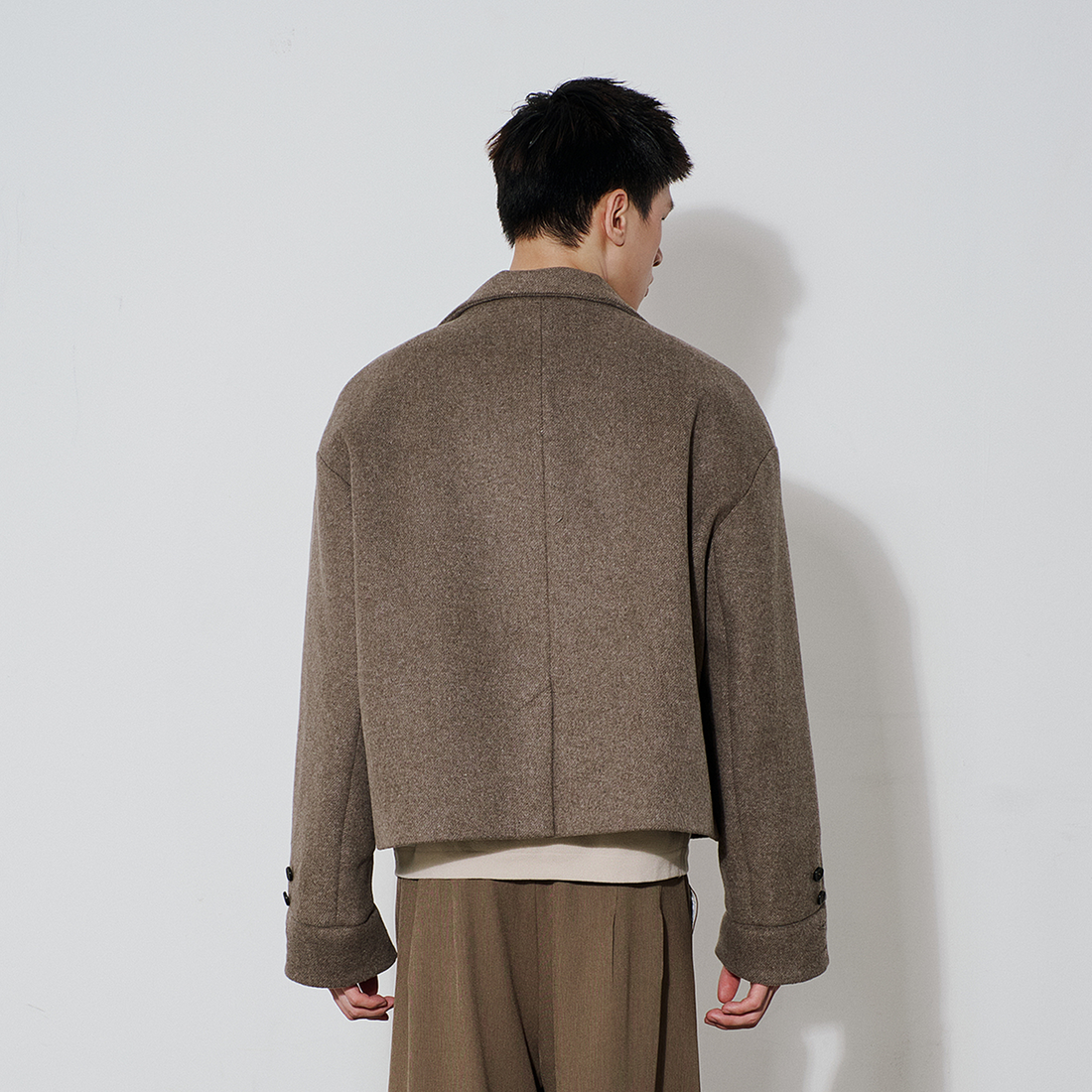 SAME FLOW Essential High-Neck Short Jacket-Jacket-M-Free Shipping Leatheretro