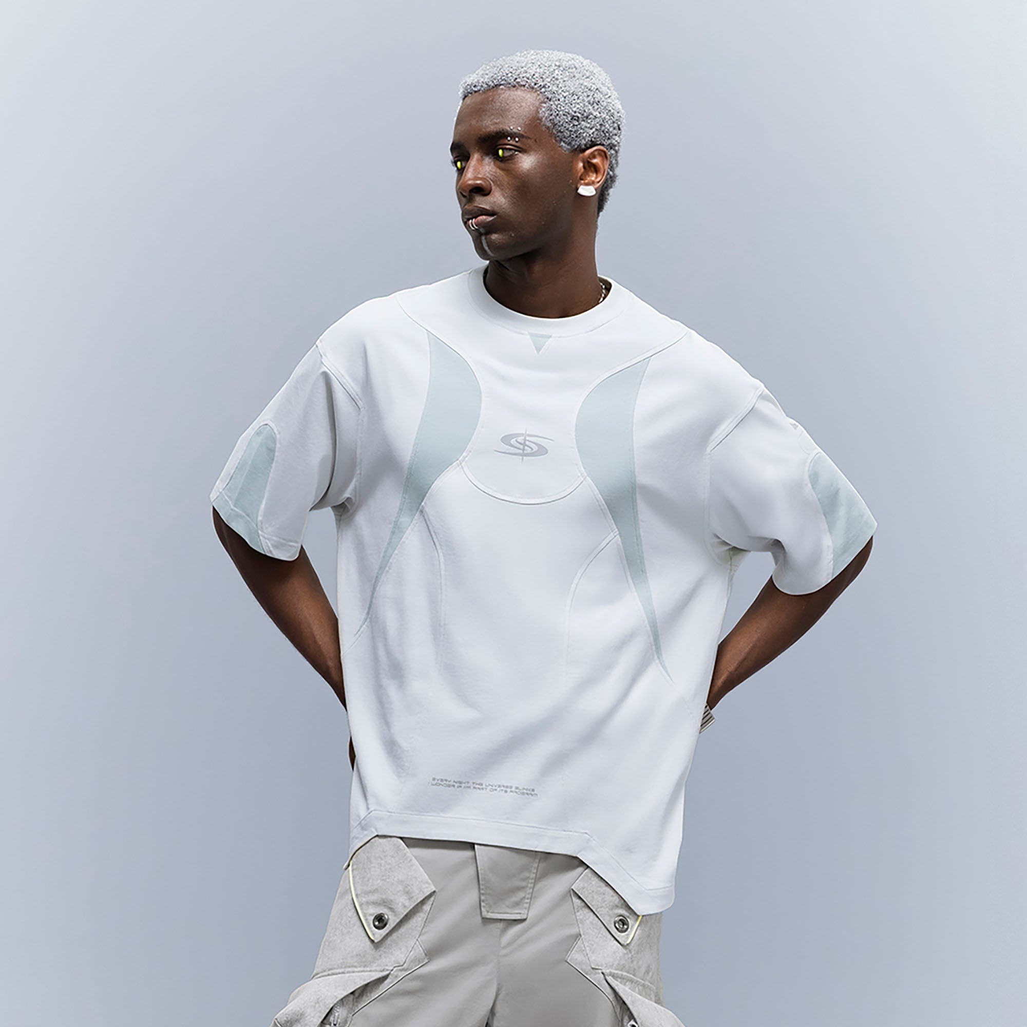 XIPHEVIL Curve Spliced Quick-Dry Sorona T-Shirt Ice-L/S Tee-XS-Free Shipping Leatheretro