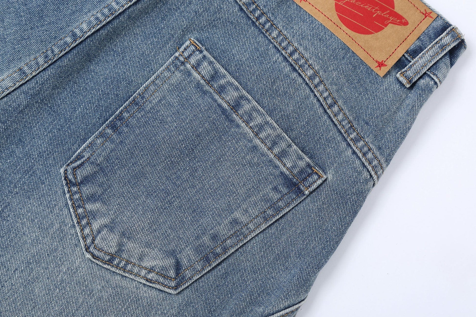 CLP Inverted-Waist Hem Paneled Distressed Jeans-Jeans-M-Free Shipping Leatheretro