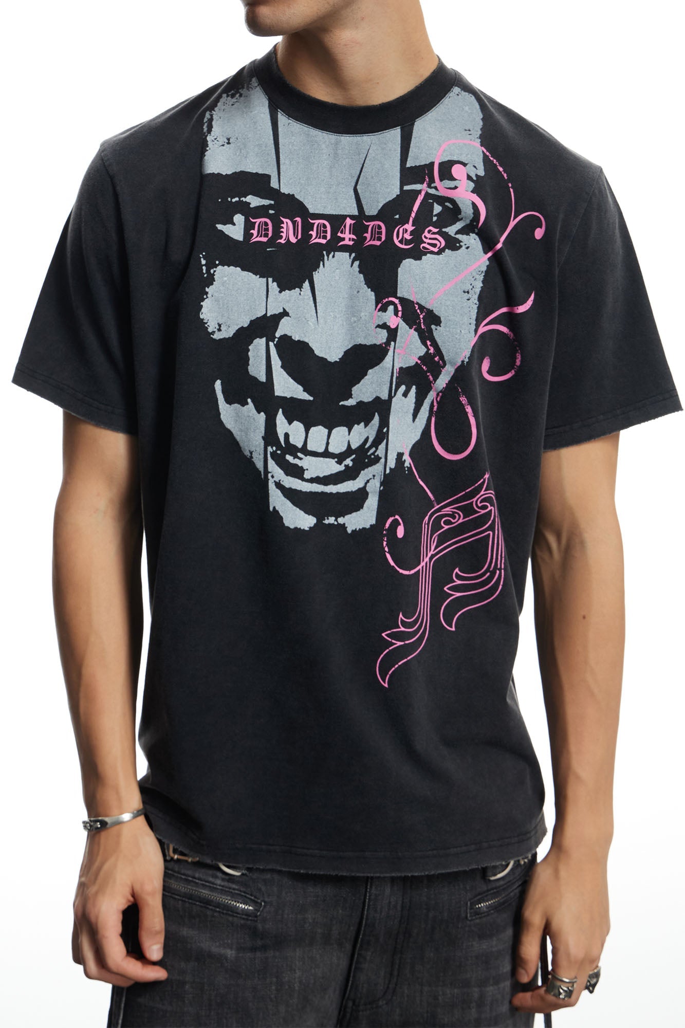 DND4DES Washed Punk Graphic T-Shirt-T Shirt-S-Free Shipping Leatheretro