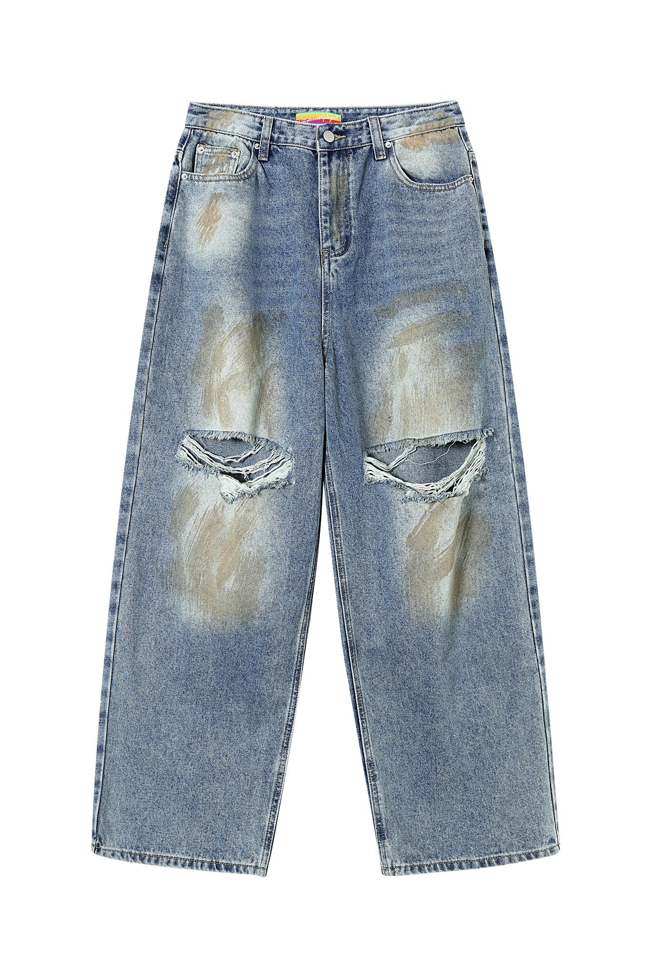 CLP Distressed Ripped Brushed Jeans-Jeans-M-Free Shipping Leatheretro