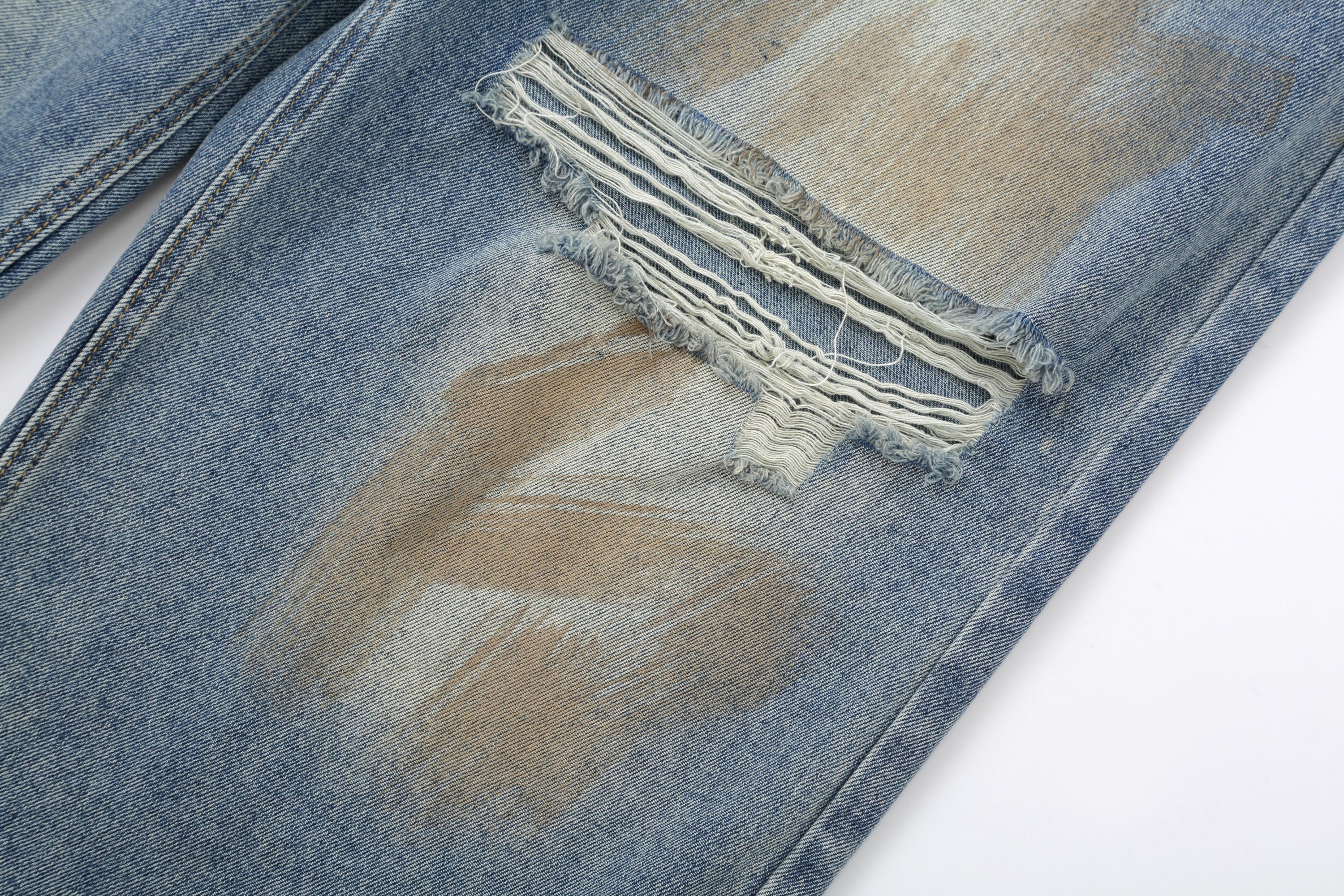 CLP Distressed Ripped Brushed Jeans-Jeans-M-Free Shipping Leatheretro