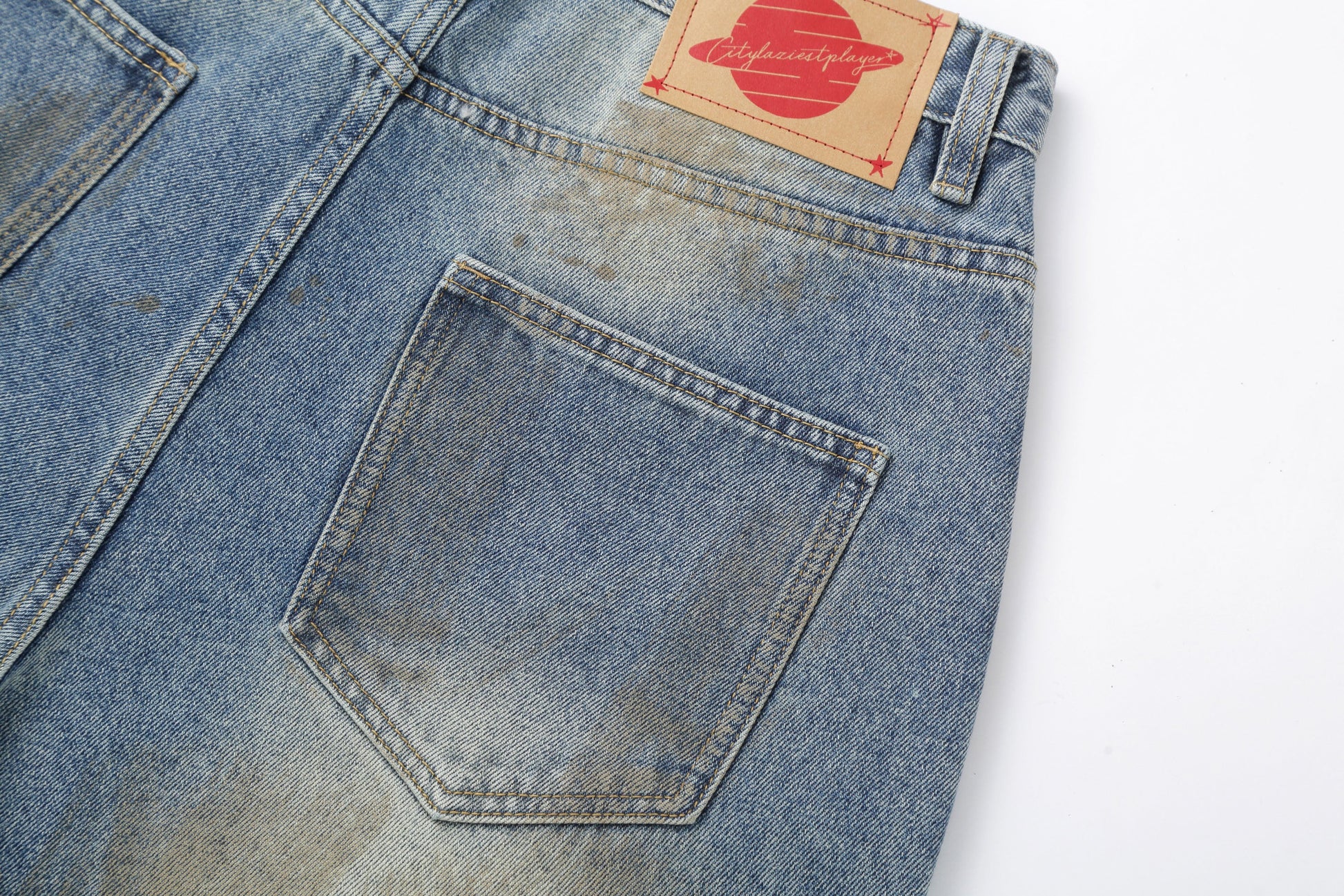 CLP Distressed Ripped Brushed Jeans-Jeans-M-Free Shipping Leatheretro