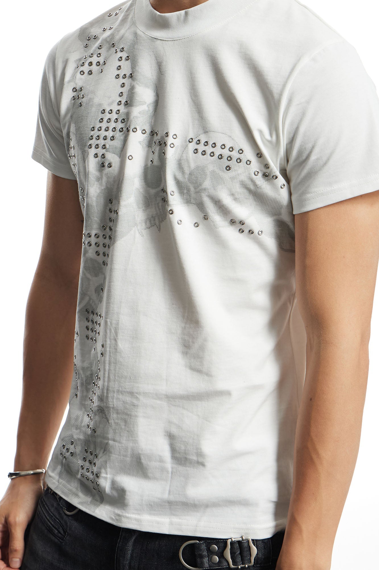 DND4DES Rivet Cross Graphic T-Shirt-T Shirt-S-White-Free Shipping Leatheretro