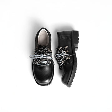 REWRITE Contrast Rope-Laced Leather Derby Shoes-Shoes-38.5-Free Shipping Leatheretro