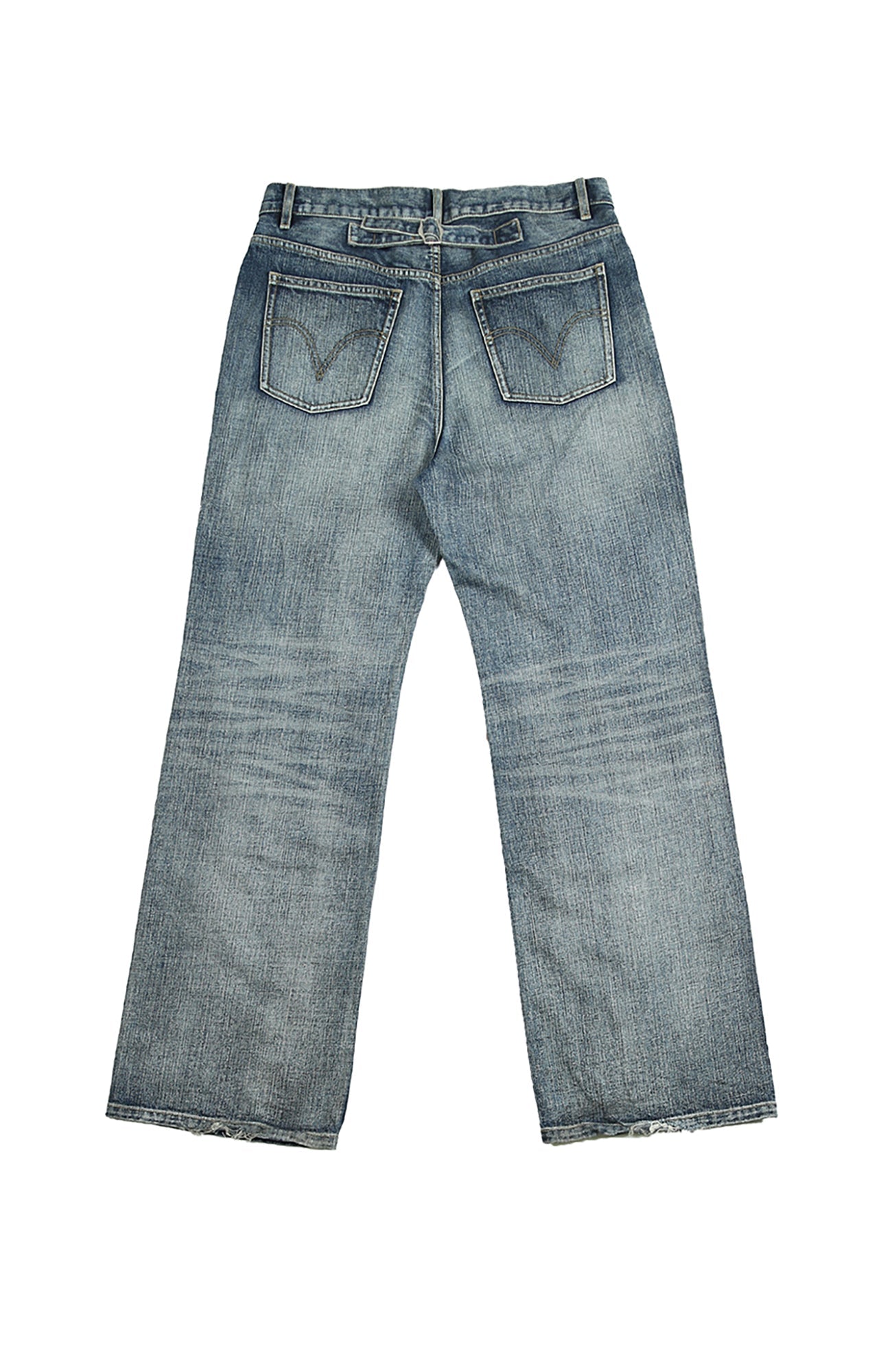 TRECLUB Retro Slub-Wash Straight-Leg Jeans-Jeans-S-Free Shipping Leatheretro