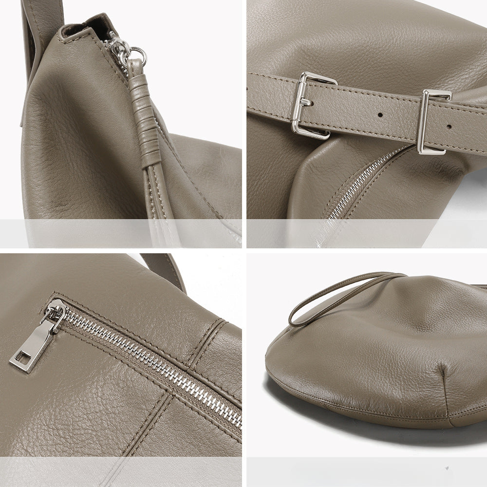 Full-Grain Soft Leather Origami Fold Tote Bag-Handbags-Coffee-Free Shipping Leatheretro