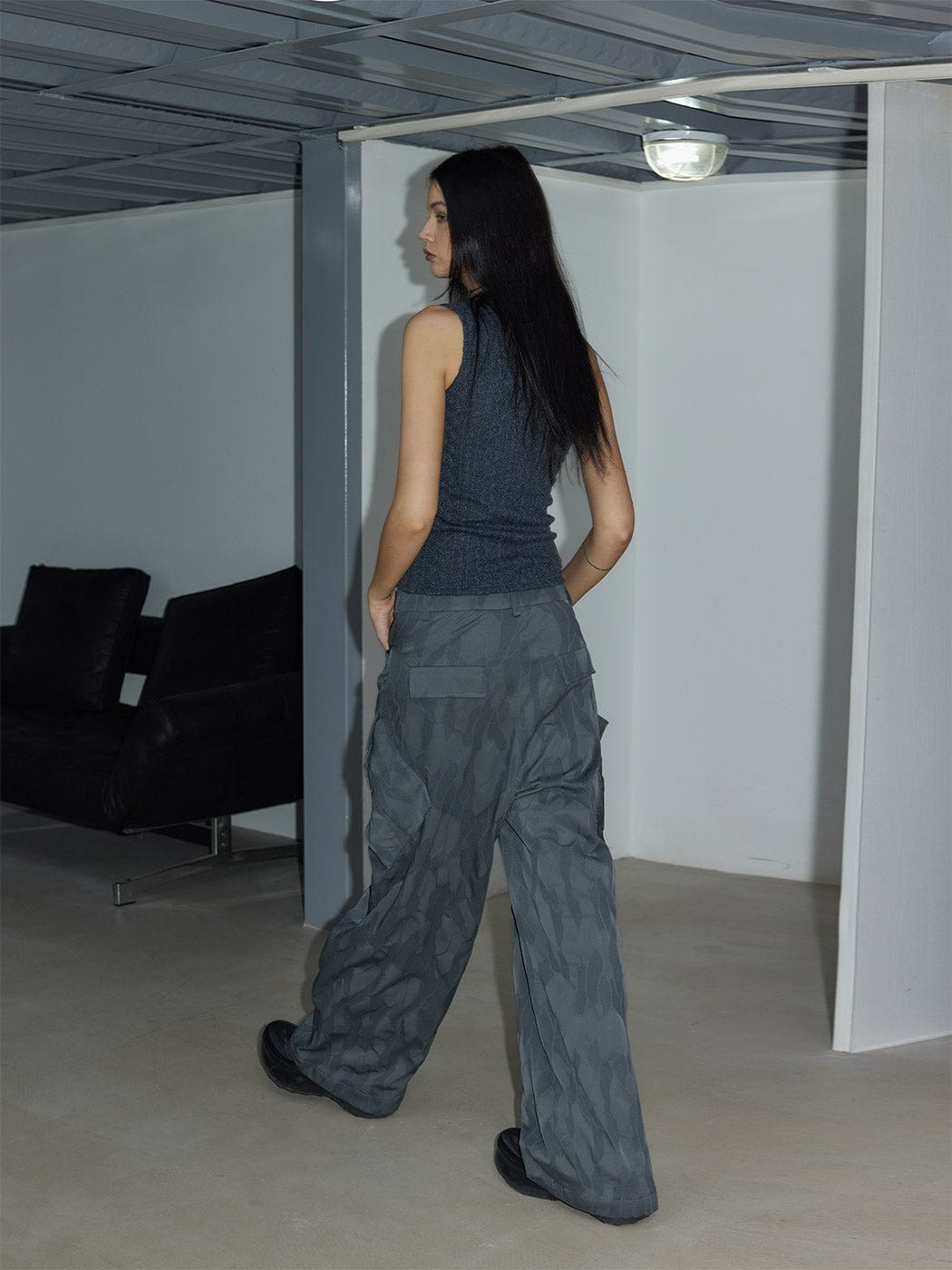 49PERCENT LABELROOM Grey Camo Cargo Pants-Pants-S-Free Shipping Leatheretro