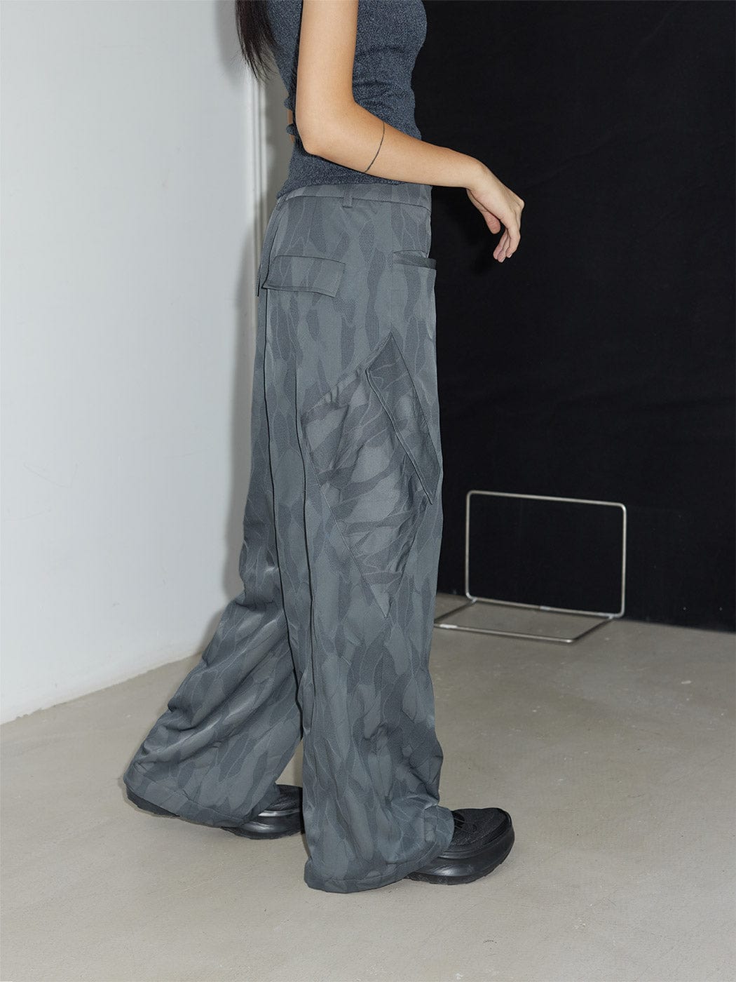 49PERCENT LABELROOM Grey Camo Cargo Pants-Pants-S-Free Shipping Leatheretro