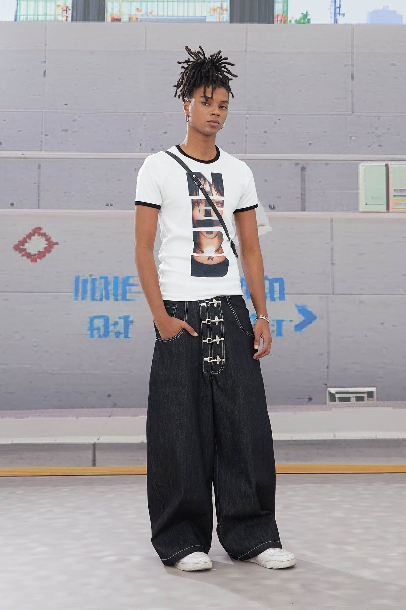 DND4DES Airplane-Buckle Curved Baggy Jeans-Jeans-XS-Free Shipping Leatheretro