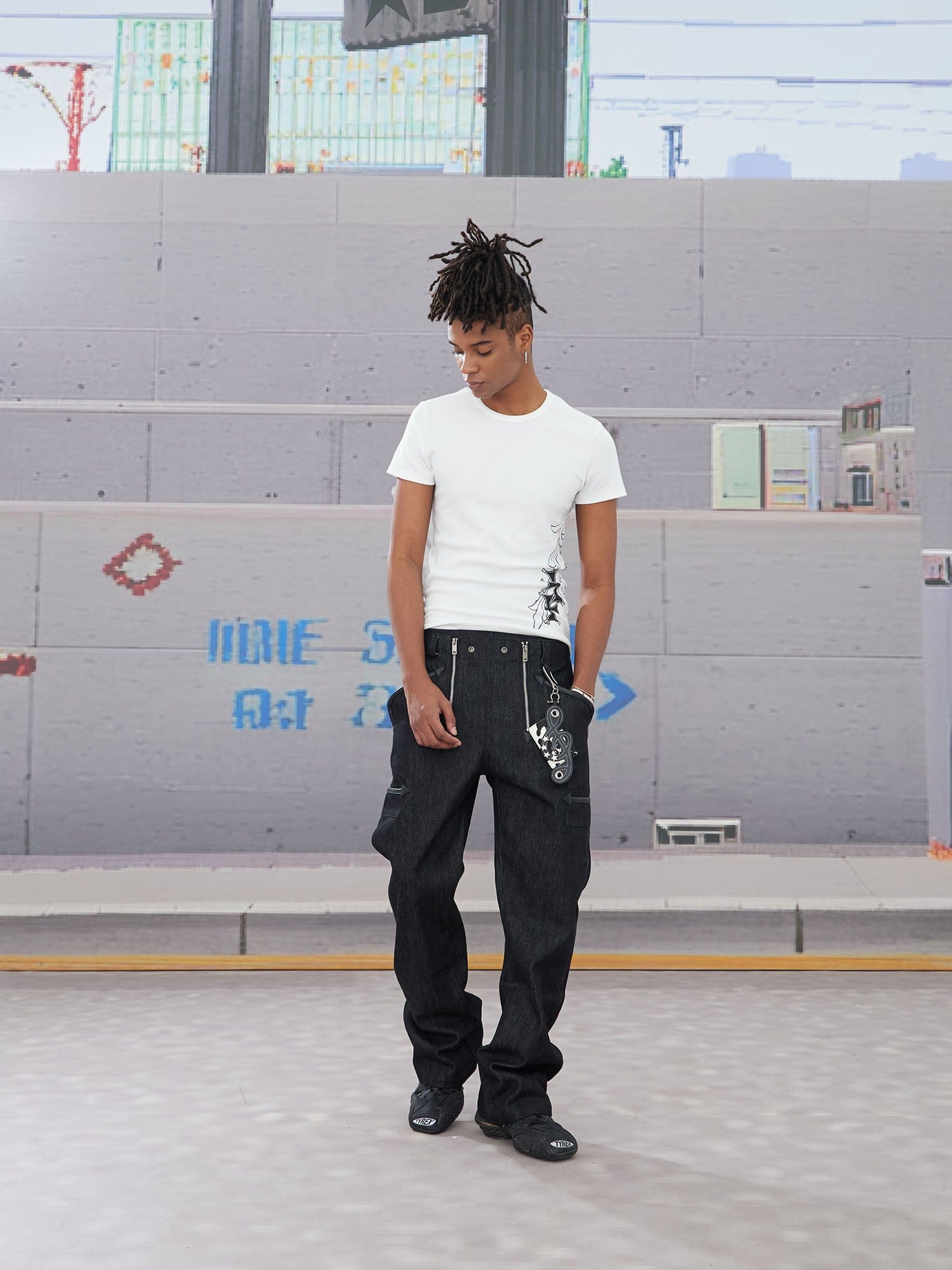 DND4DES Double-Zipper Multi-Pocket Raw Jeans-Jeans-XS-Free Shipping Leatheretro