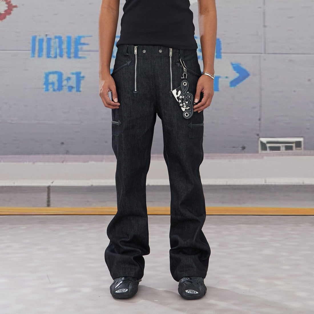 DND4DES Double-Zipper Multi-Pocket Raw Jeans-Jeans-XS-Free Shipping Leatheretro